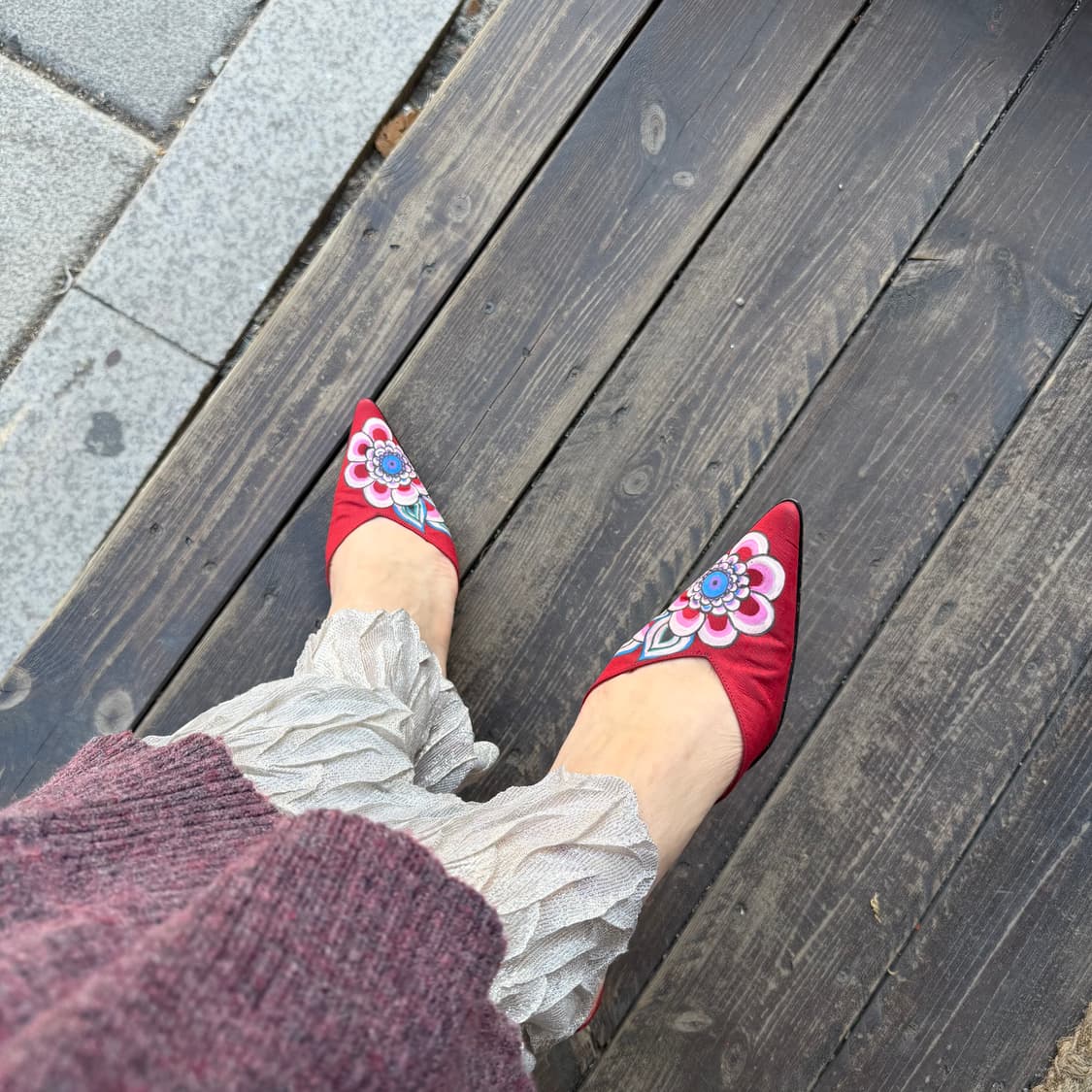 조르지오 알마니 플라워패턴 키튼 힐 상품이미지10