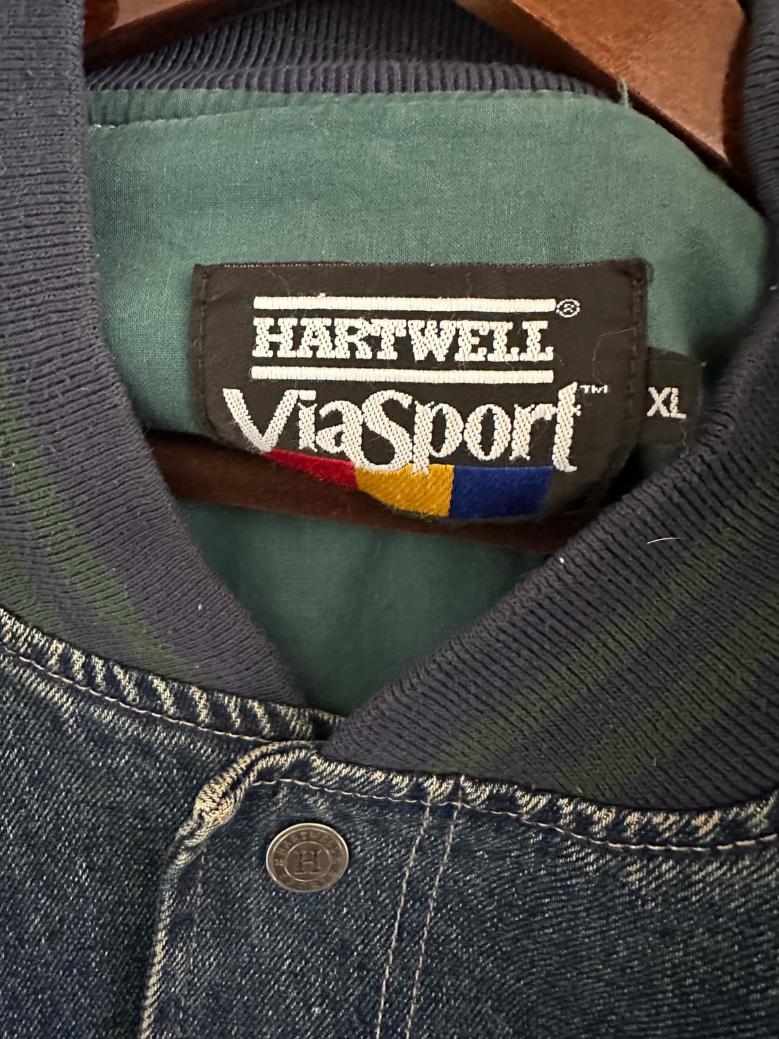 Hartwell ViaSport 데님 바시티 자켓 made in usa 상품이미지2