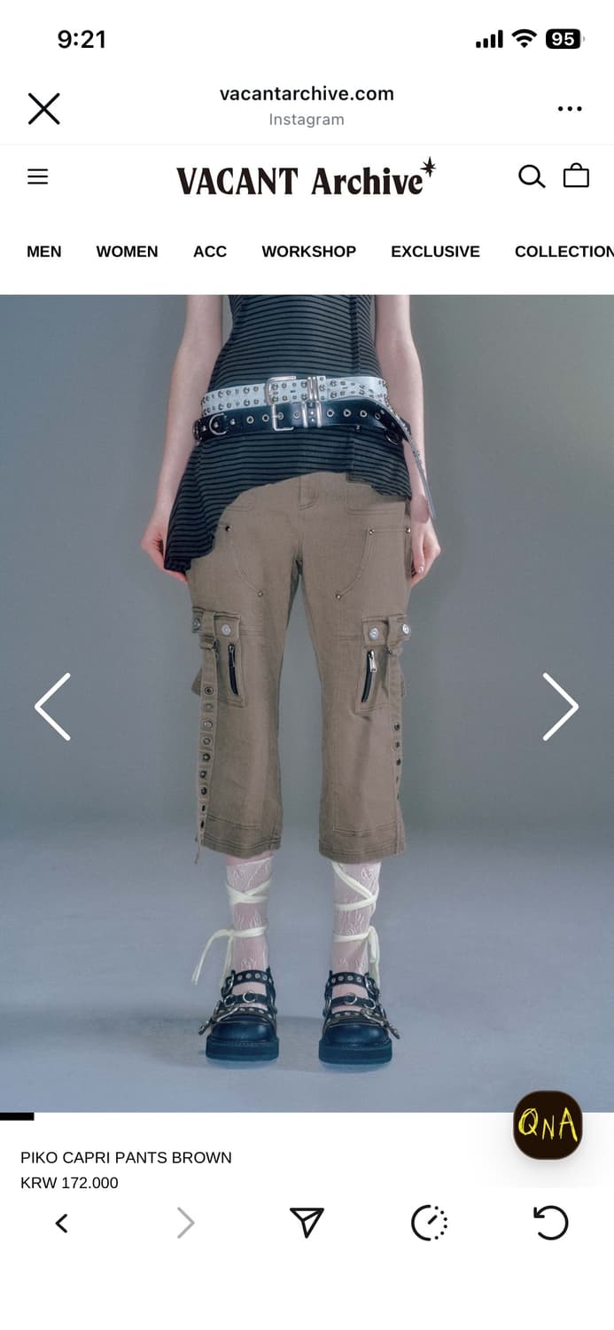 구해요) vacant archive piko capri pants 상품이미지1