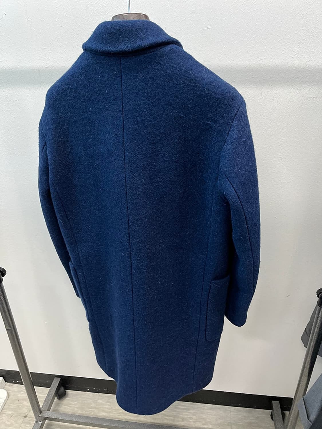 100)시스템옴므 딥블루 울코트  상품이미지4