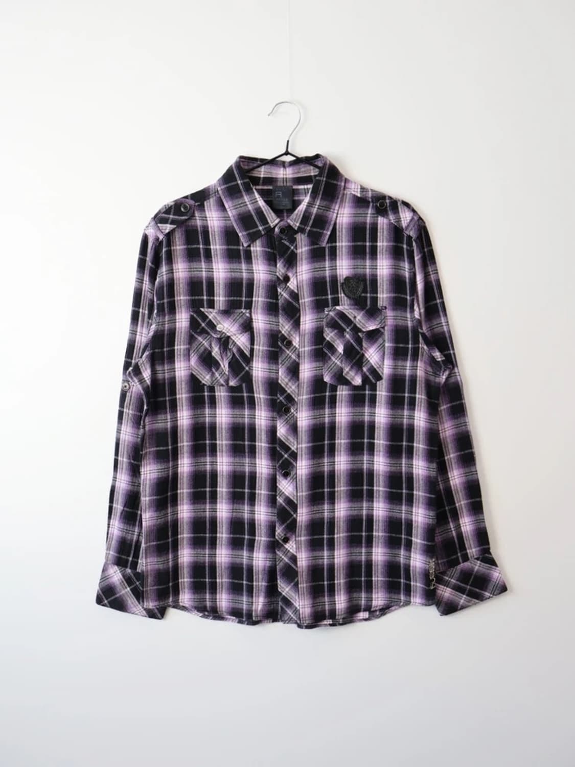 RUSS-K Y2K Purple Plaid Shirt 상품이미지3