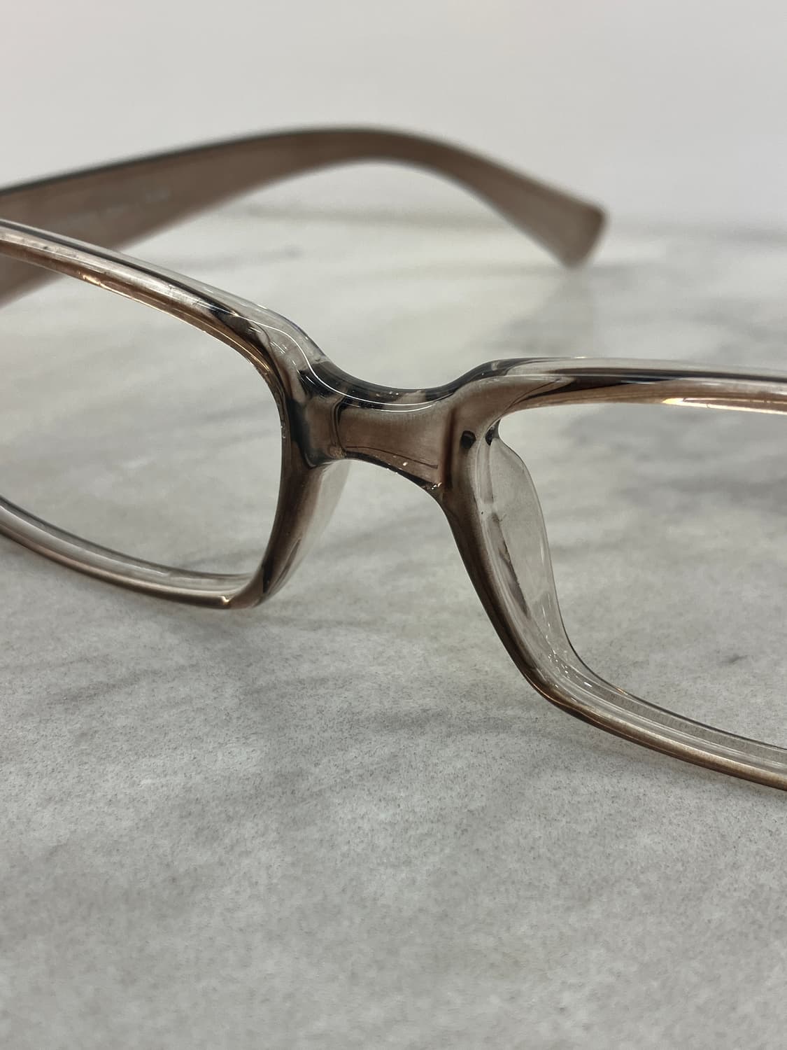 폴리 스위스 Poly swiss 브라운 클리어 스퀘어 뿔테 안경 상품이미지5