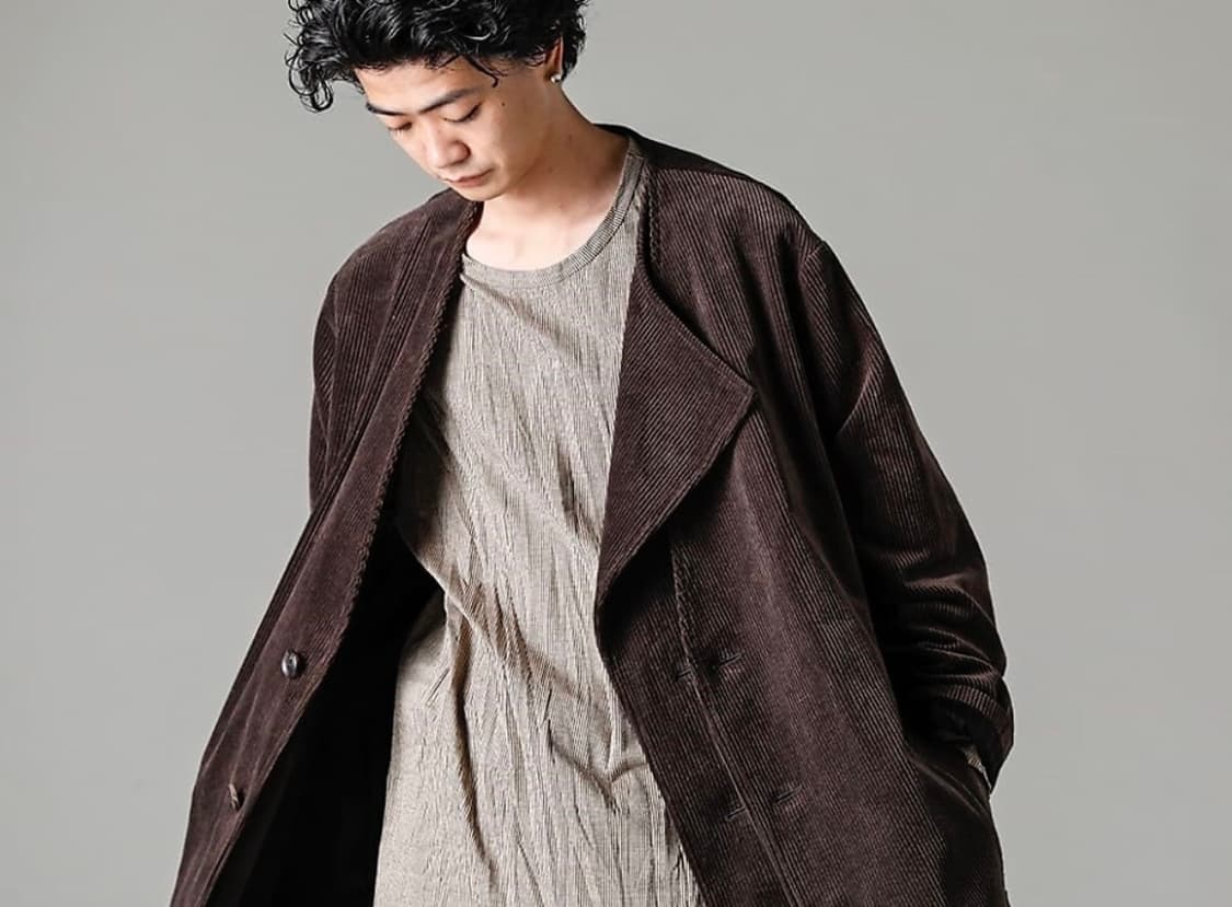요지 야마모토 뿌르옴므 22aw 아방가르드 코듀로이 이중 코트 상품이미지5
