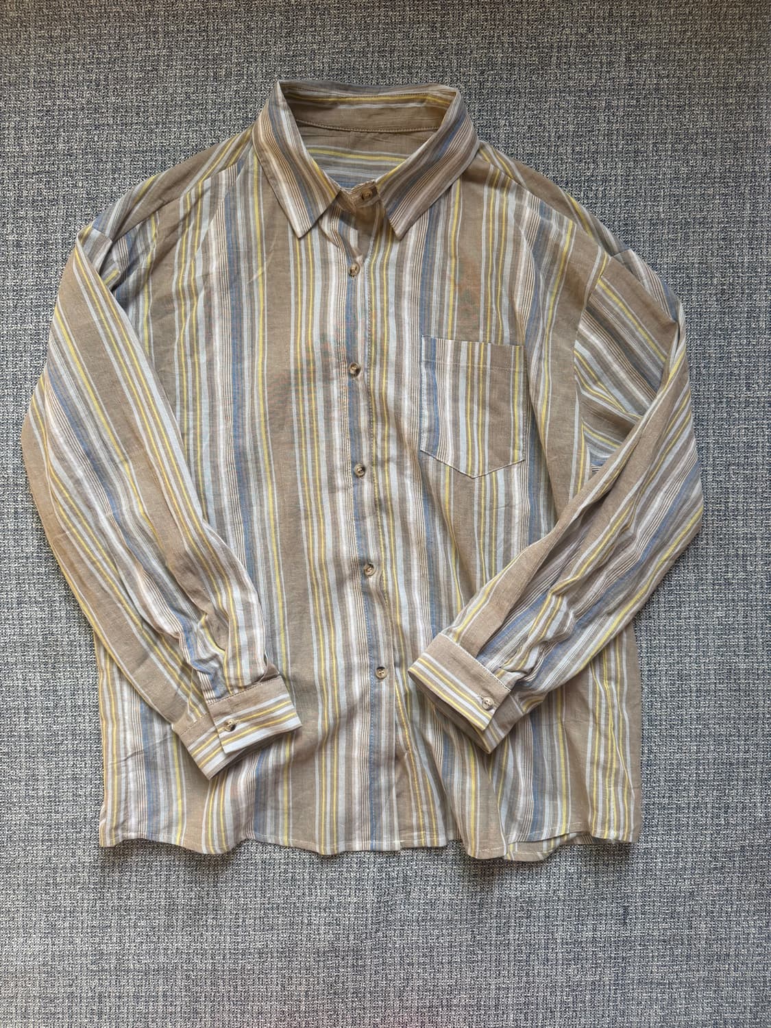 빈티지 스트라이프 린넨 셔츠 상품이미지1