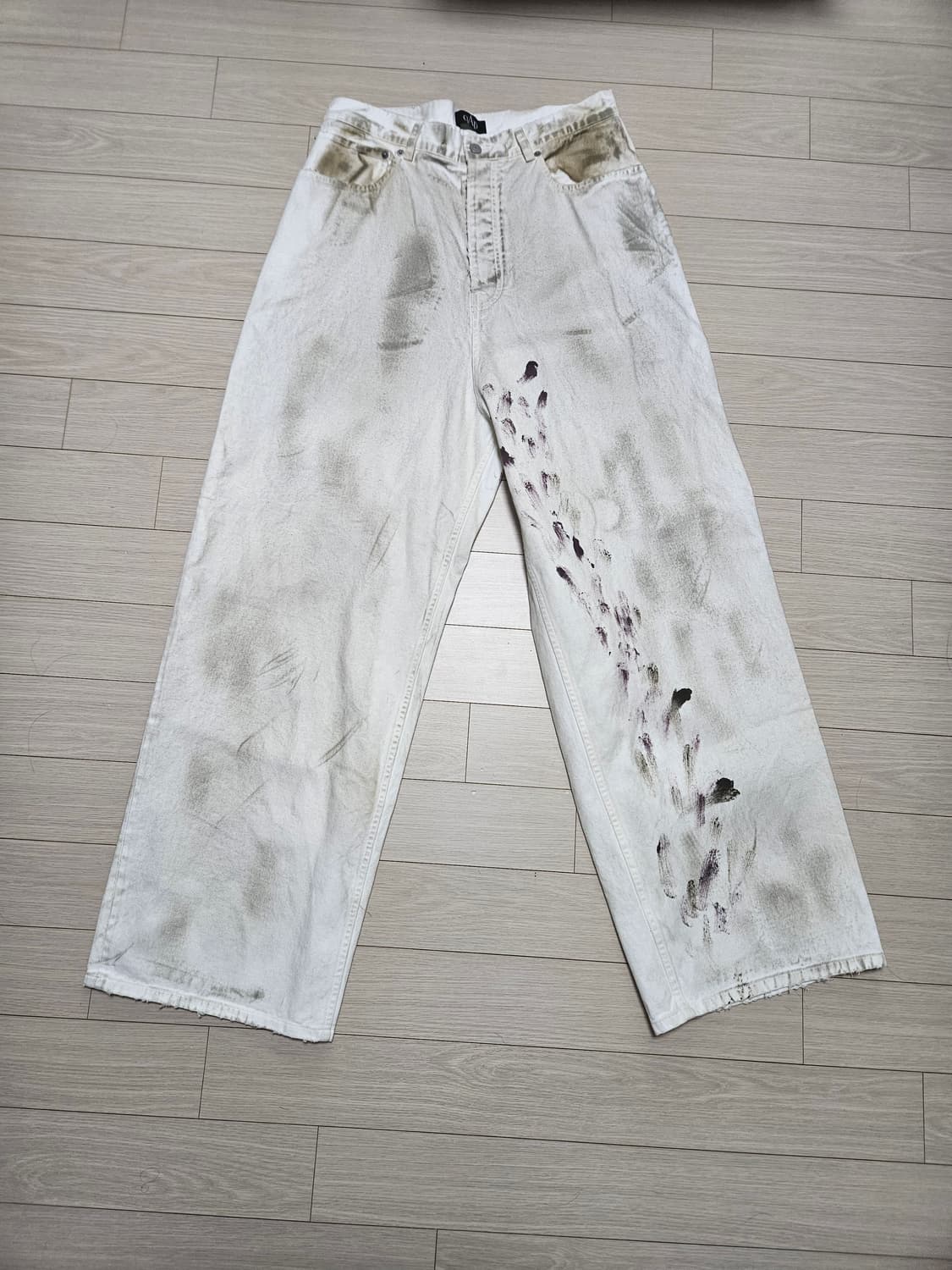 qap 더티 배기 팬츠 크림 상품이미지2