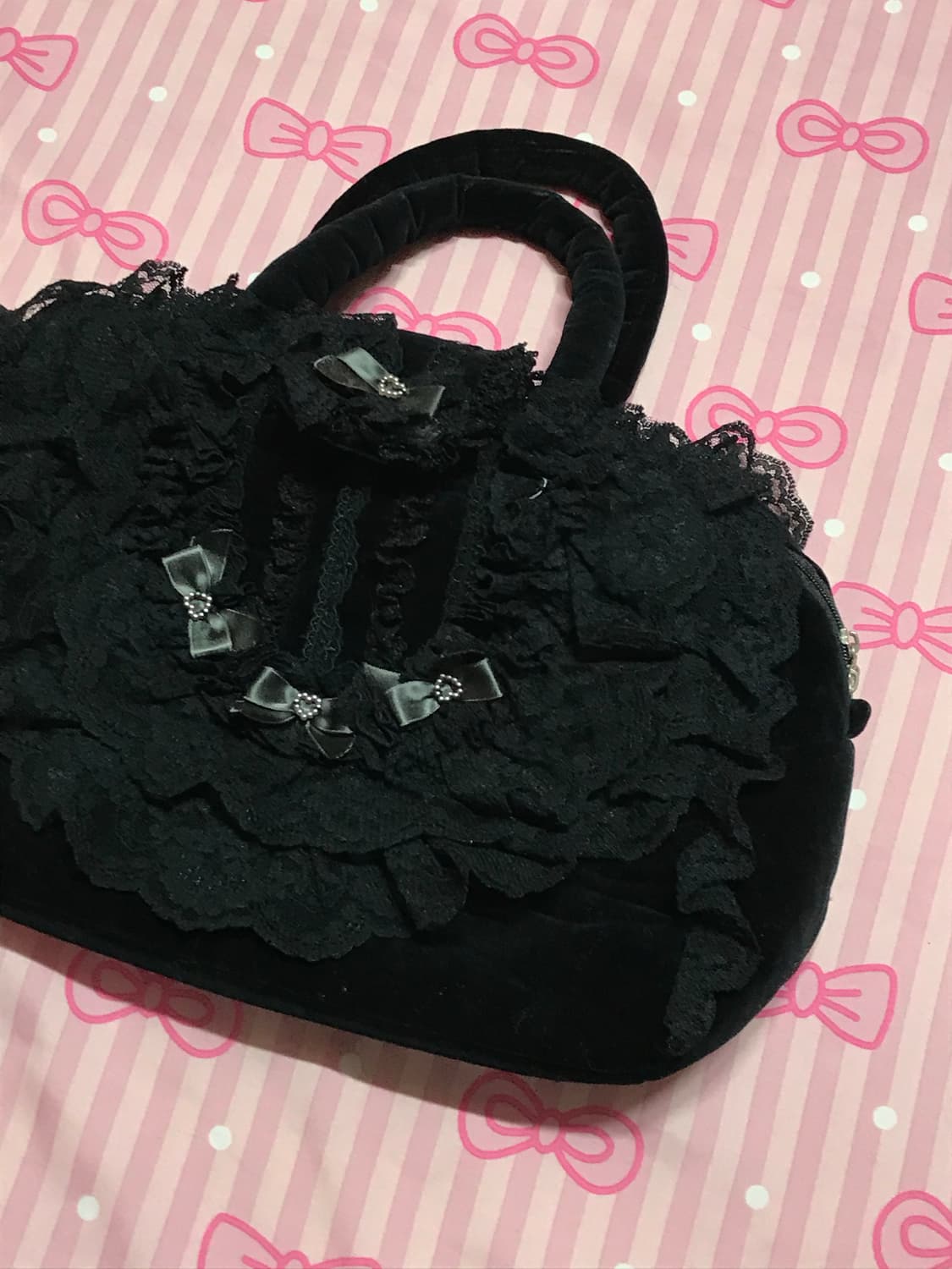 고스로리 레이스 공겜 가방 고딕 고스 상품이미지2