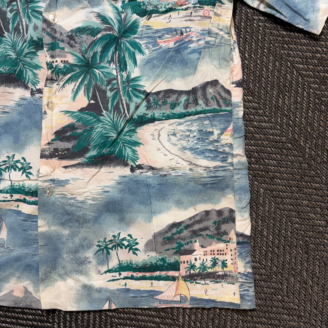 90s ROYAL CREATIONS 야자수 하와이안 셔츠 (L) 상품이미지5