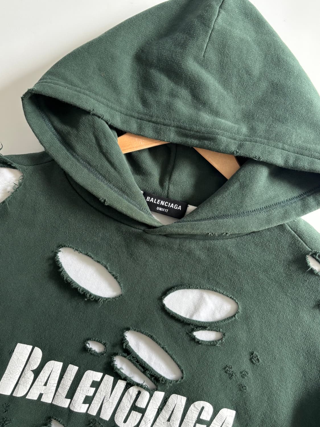 Balenciaga 발렌시아가 디스트로이드 오버사이즈 다크 그린 후드 ​ 상품이미지8