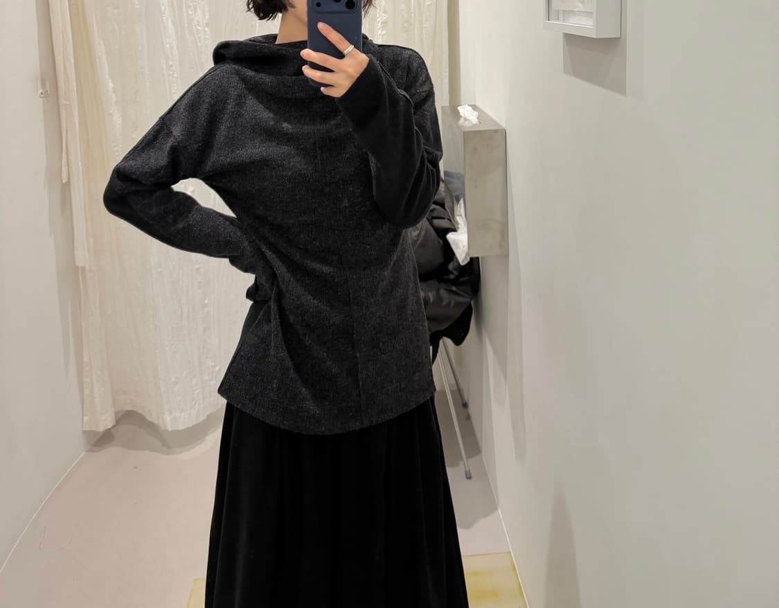 할로미늄 side slit hoodie black 상품이미지2