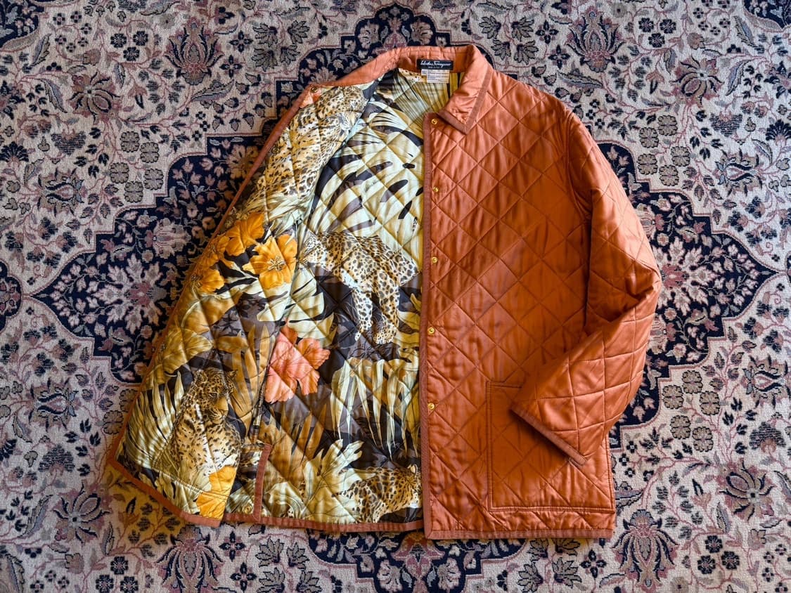 살바토레 페라가모 실크 퀼팅 자켓 66~77 상품이미지3