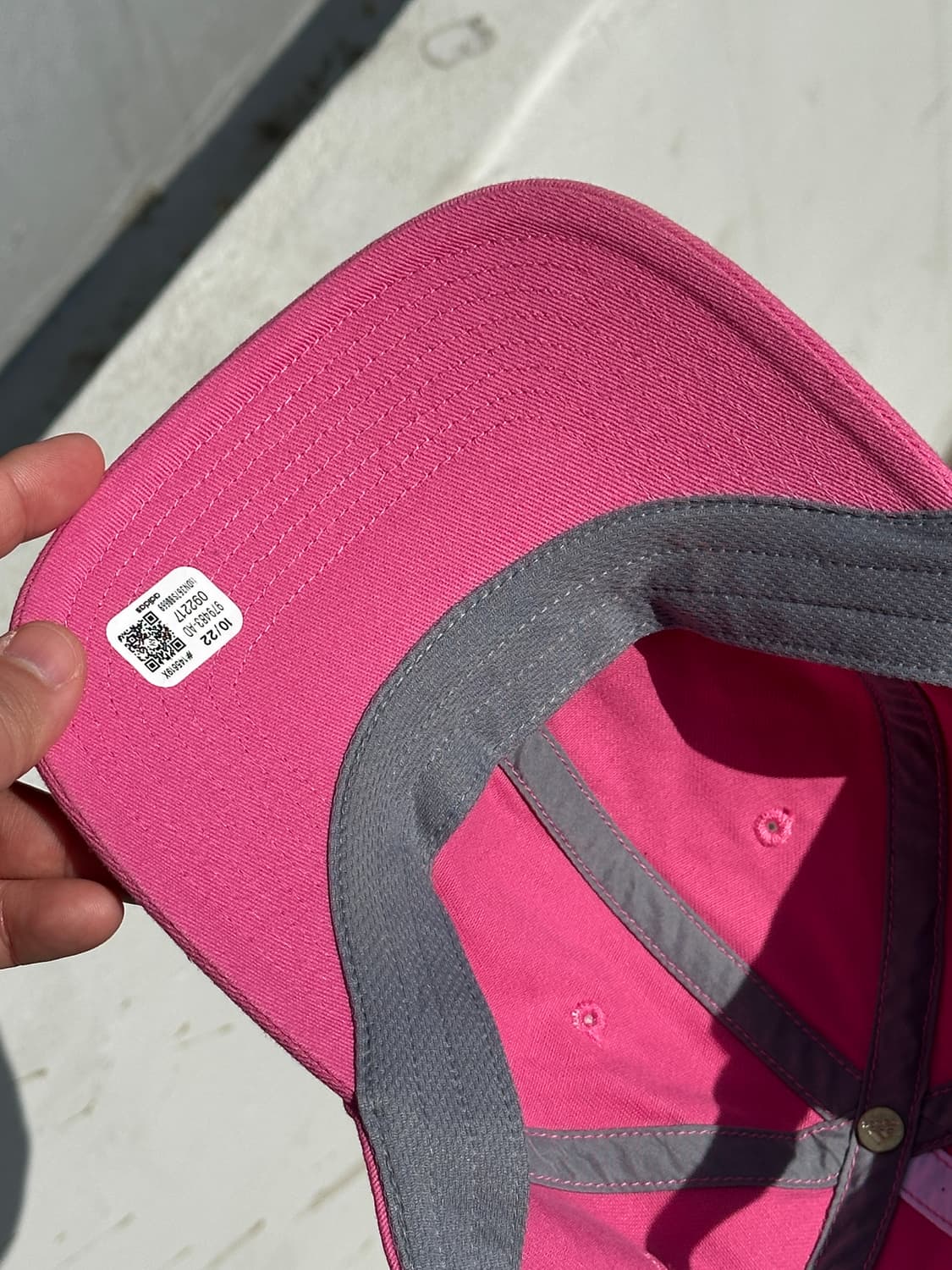 (새상품) [M-L] 아디다스 로고 핑크 볼캡 모자 상품이미지5