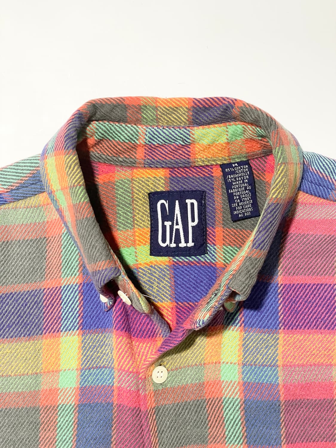 90s GAP Rainbow Flannel Shirt 상품이미지4