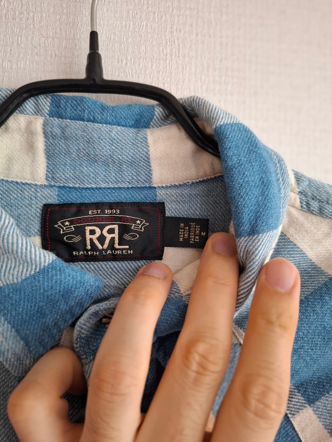 M RRL 플래드 트윌 블루 화이트 체크 웨스턴 셔츠 상품이미지2