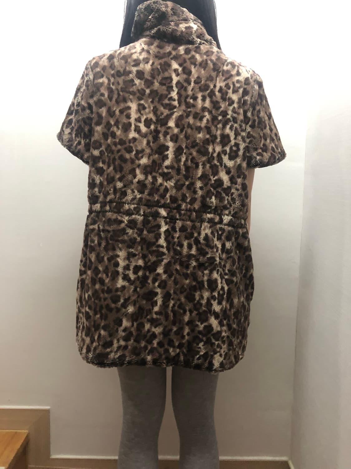 빈티지 레오파드 퍼 롱 집업 상품이미지6