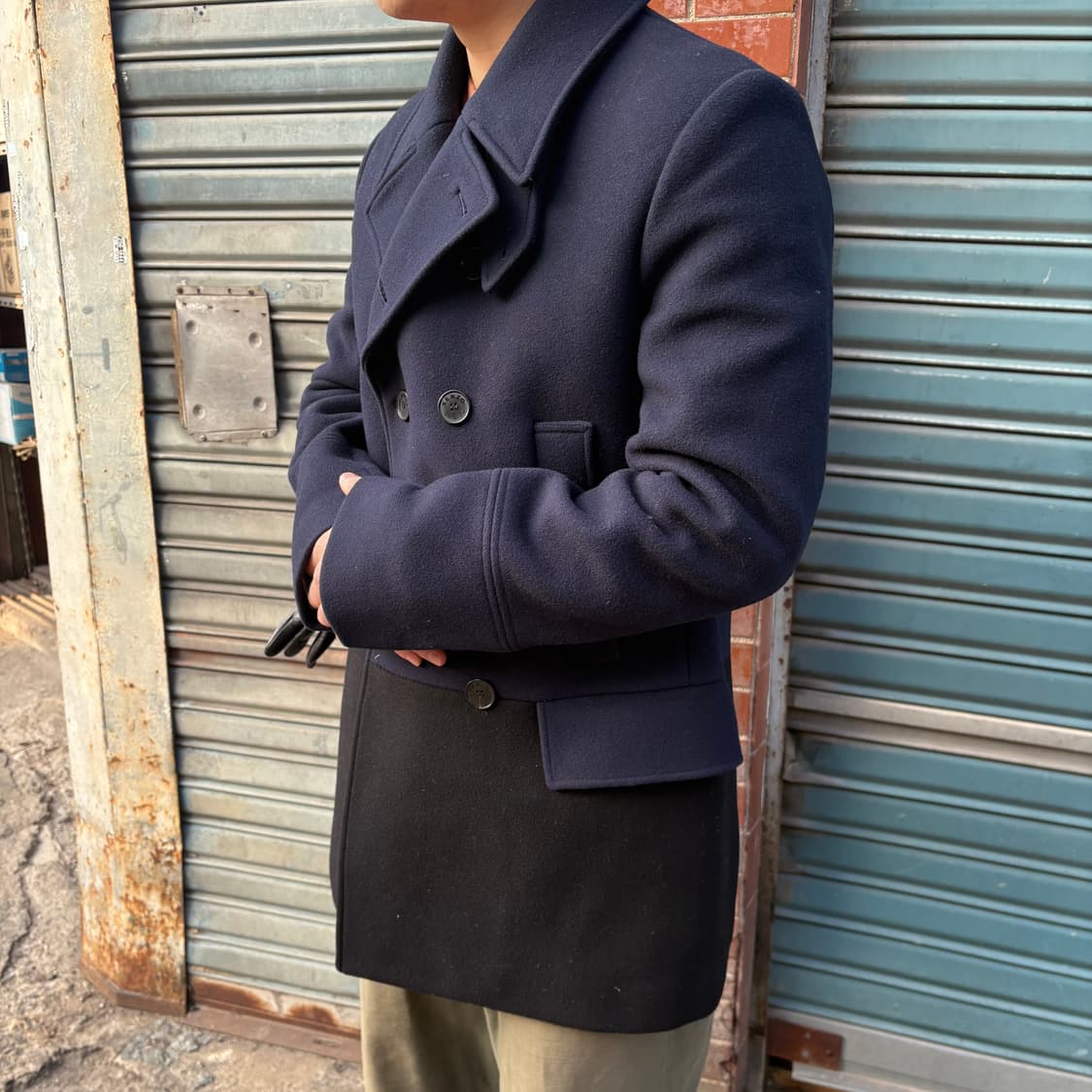 겐조 네이비/블랙 투톤 피코트 상품이미지1