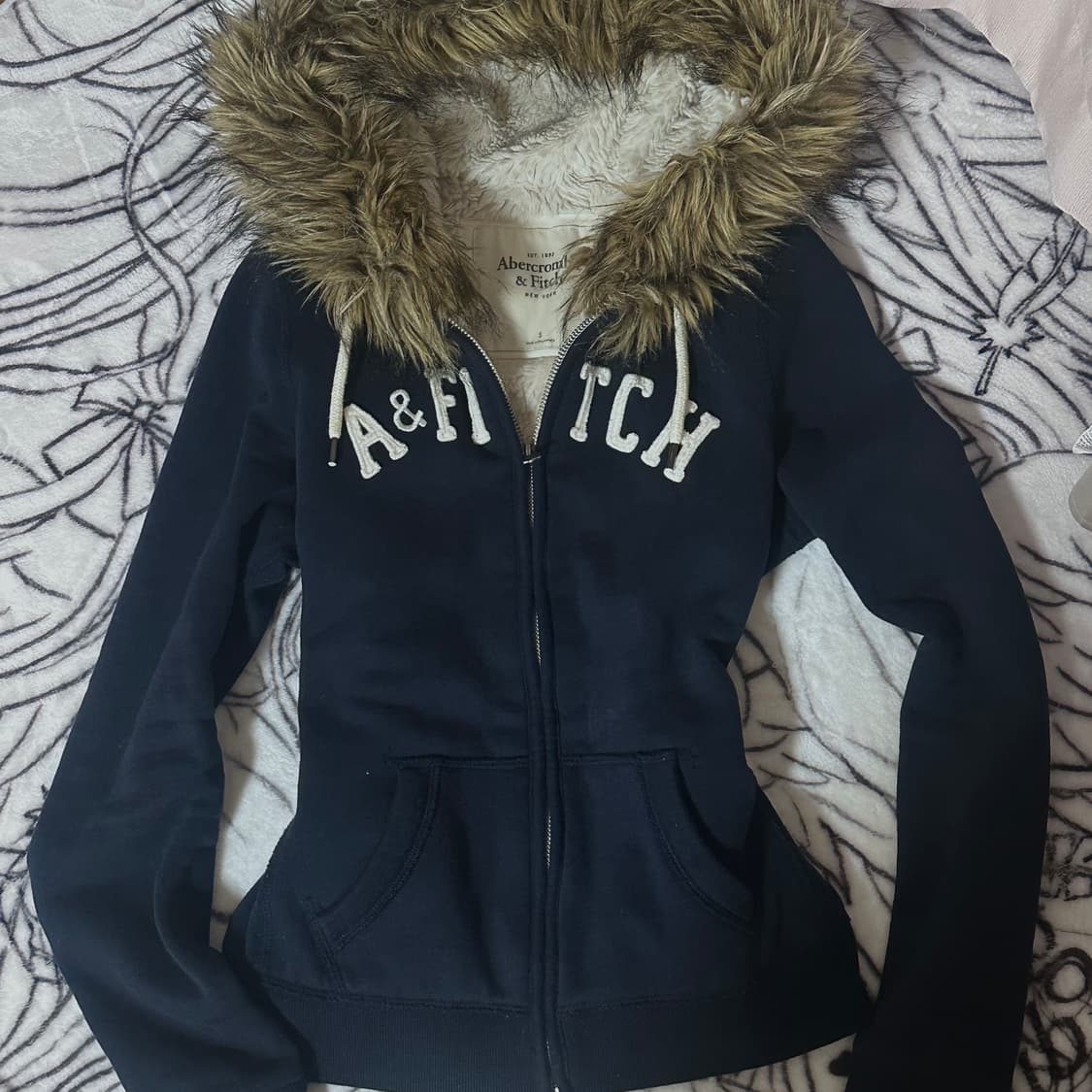 아베크롬비 퍼 후드집업 울프죠 상품이미지1