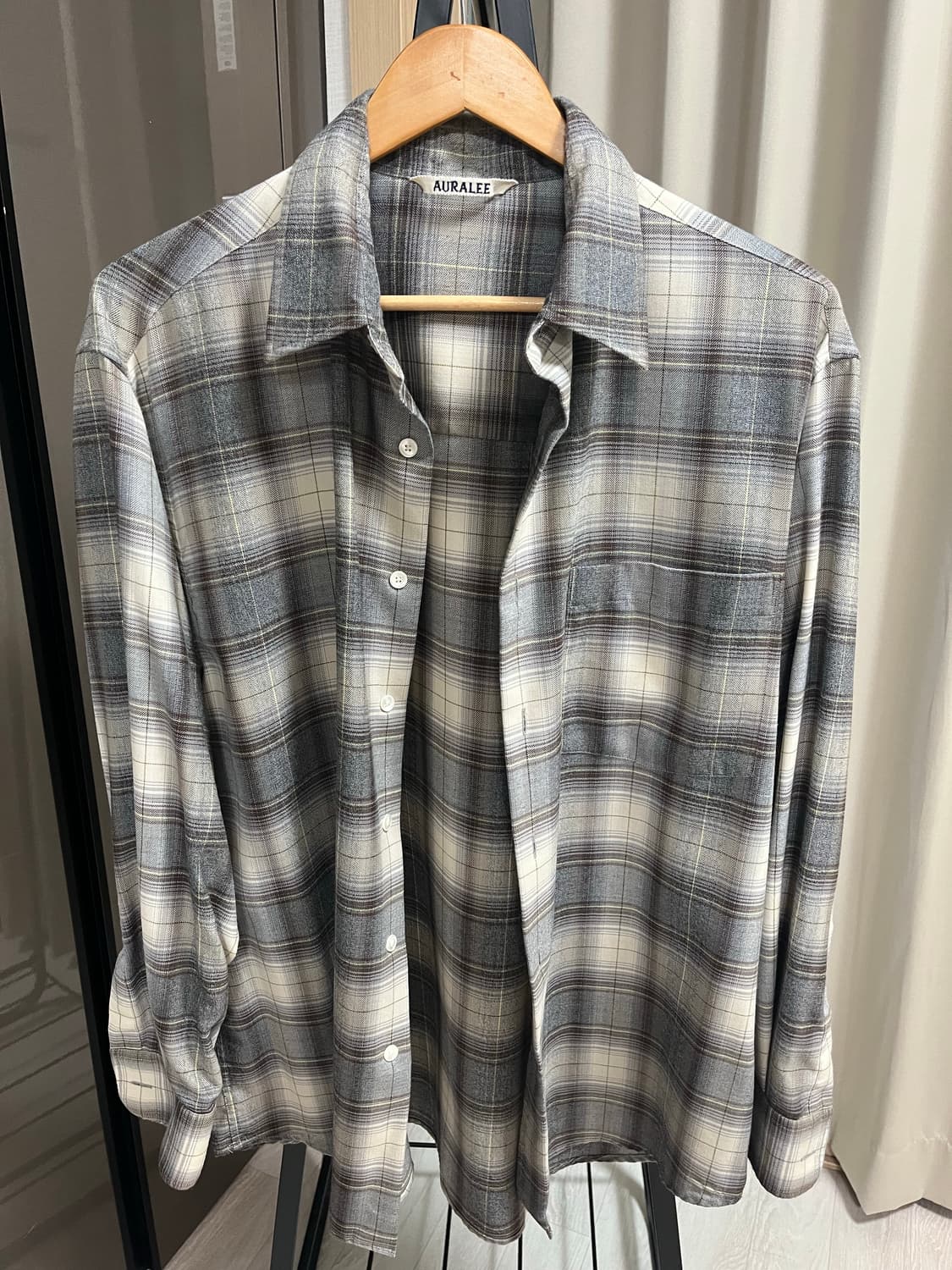 오라리 / 슈퍼 라이트 울 체크셔츠 / 3 상품이미지1