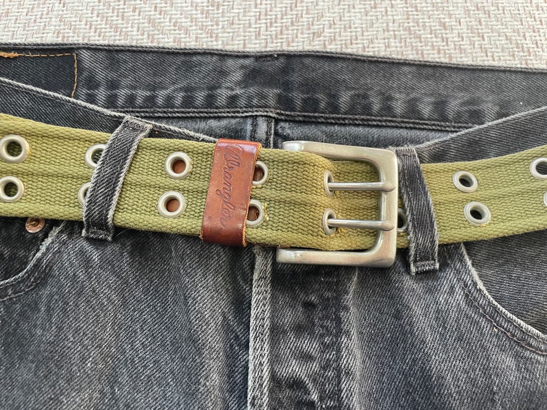 빈티지 Wrangler 더블 아일렛 캔버스 웹벨트 상품이미지2