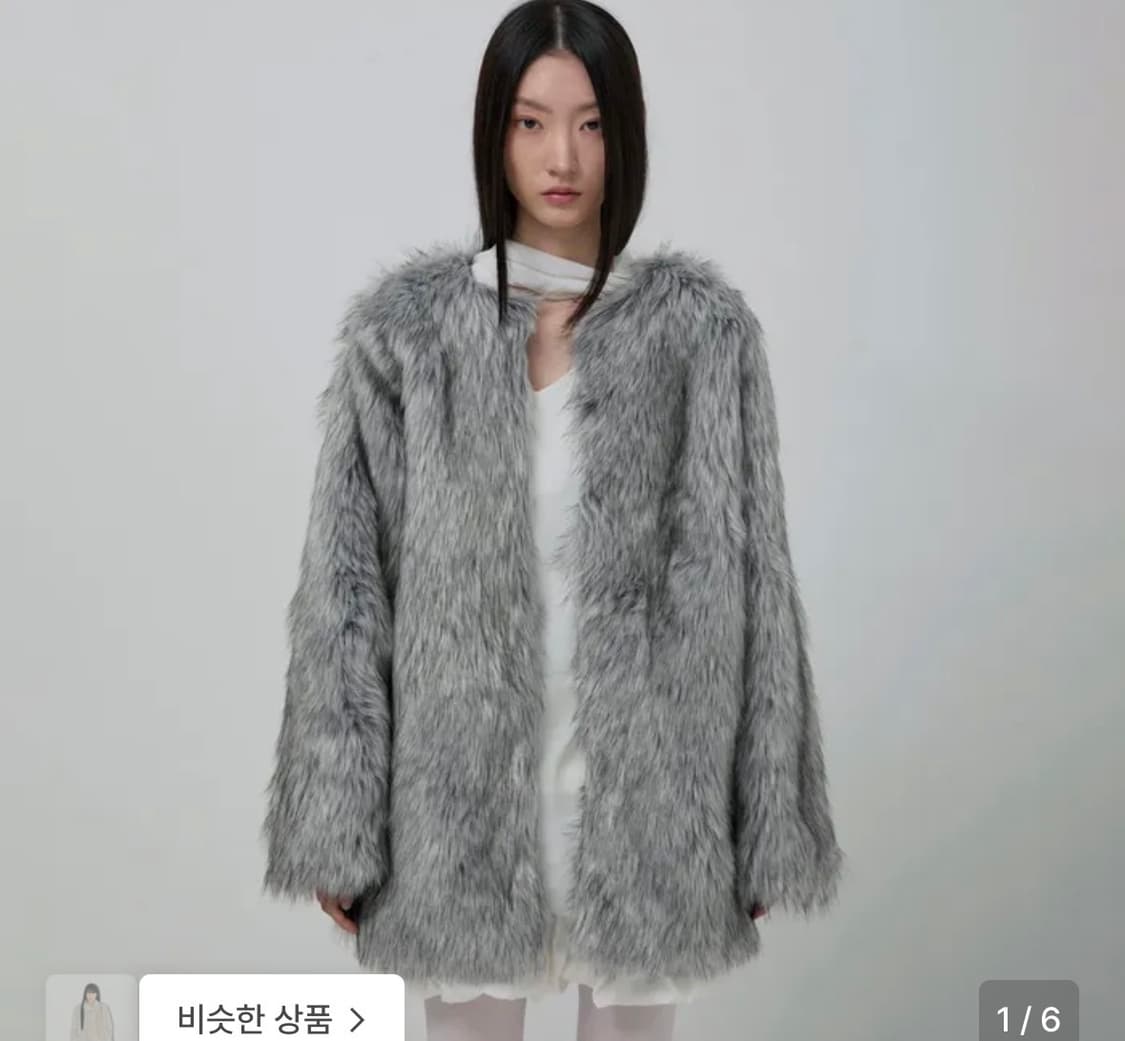 플레어업 퍼자켓 그레이 1사이즈 상품이미지1