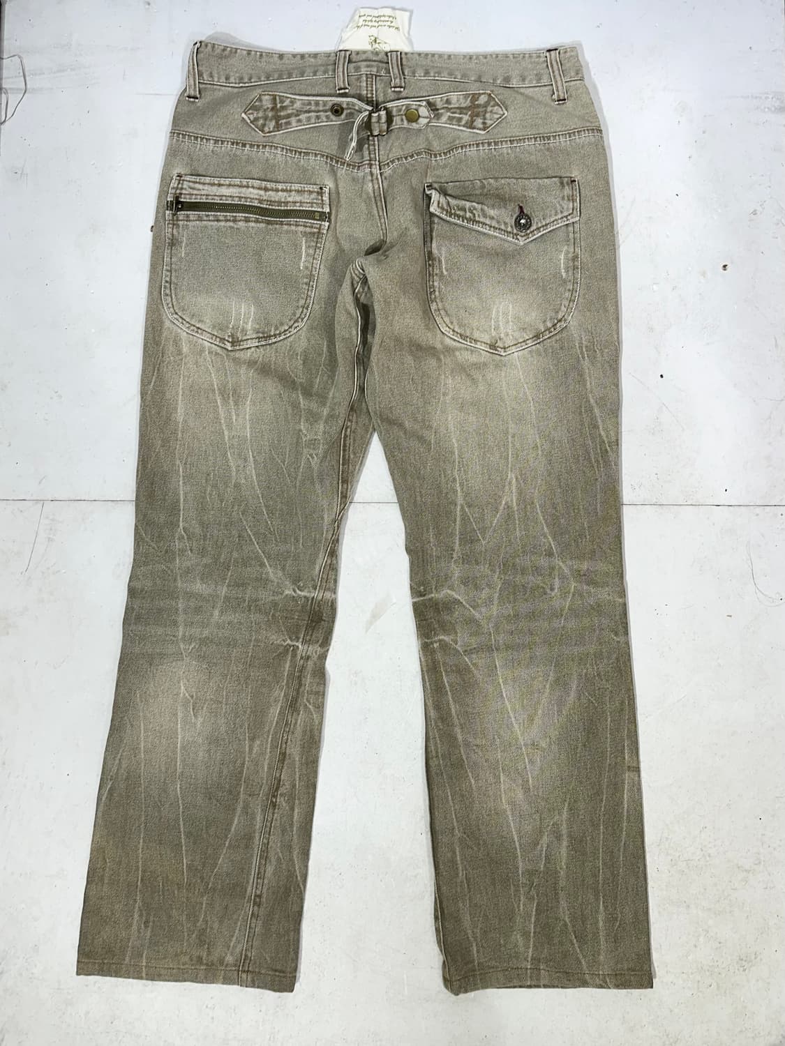 일본 빈티지 oilcake y2k 와이드 워싱 데미지 데님 팬츠 청바지 상품이미지5