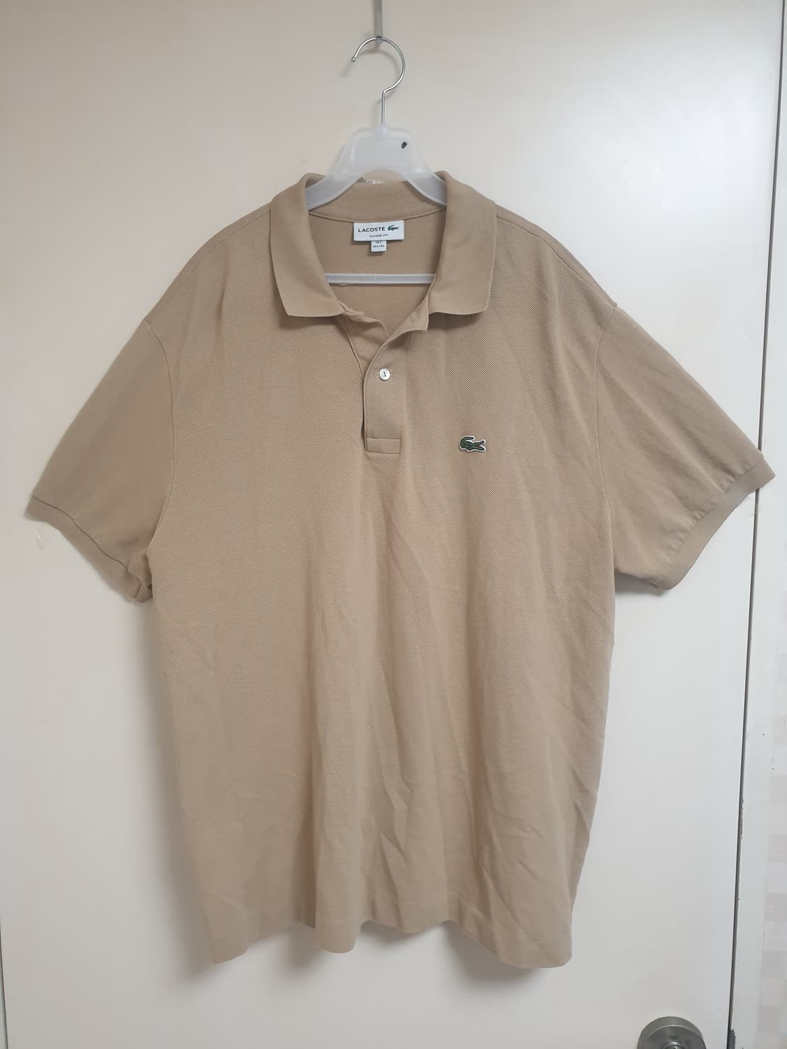 라코스테 클래식핏 베이지 반팔 카라티 US L/XL 상품이미지1