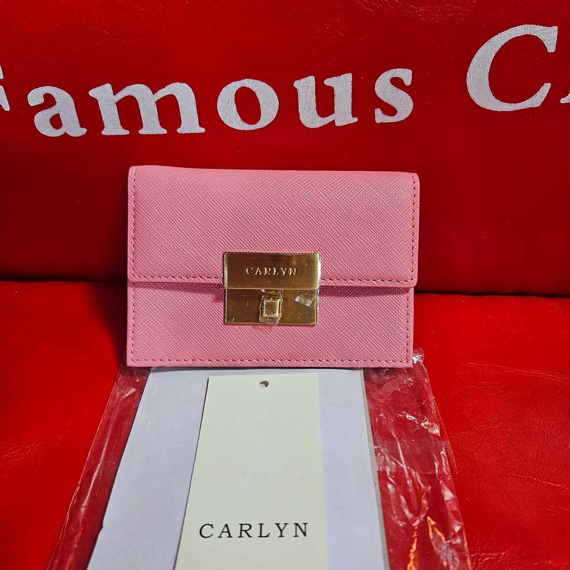 (새상품)칼린(CARLYN) 핑크 가죽 비버 카드지갑 상품이미지2