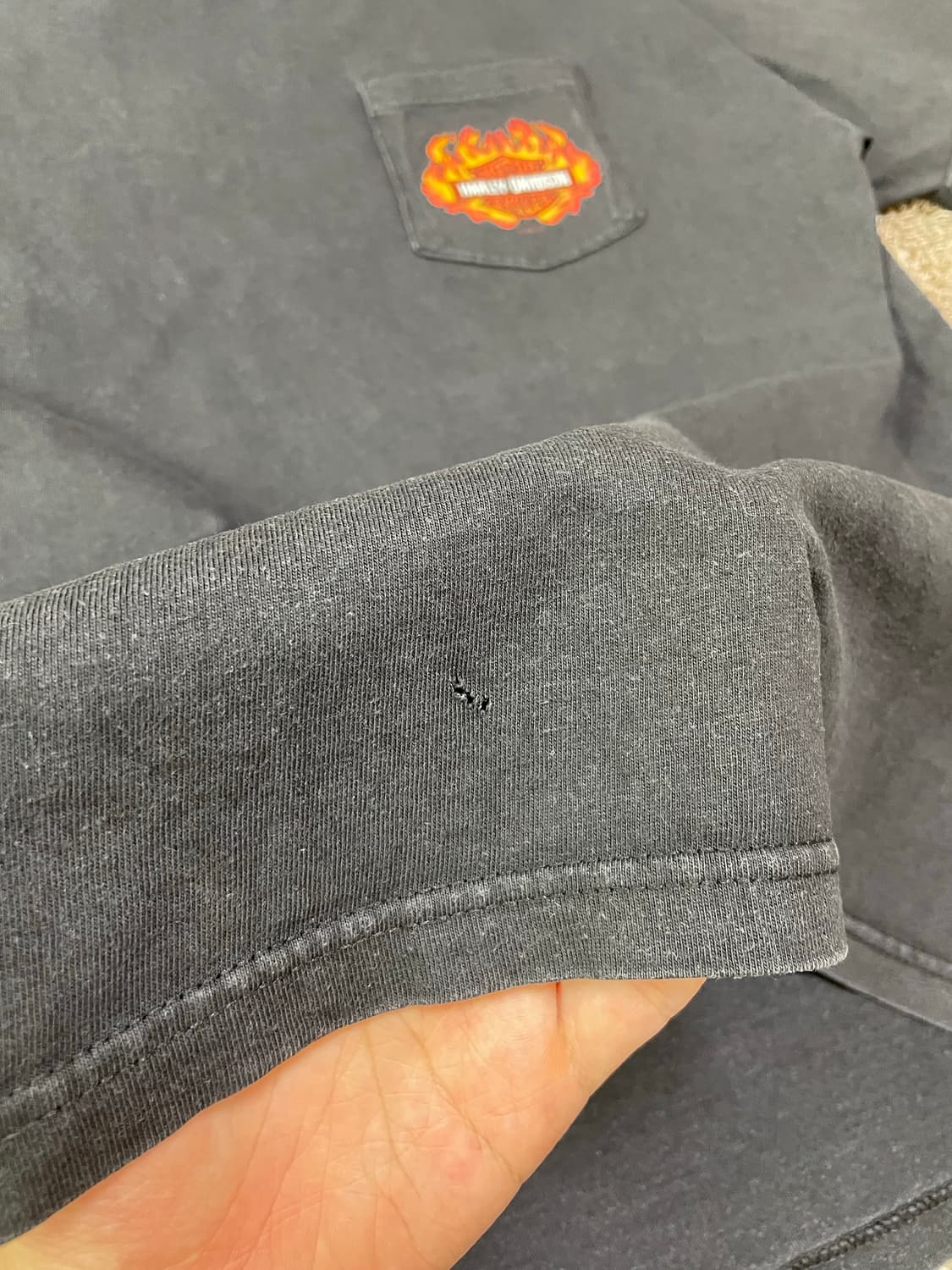 90s harley flame pocket tee 할리 플레임 티셔츠 상품이미지5