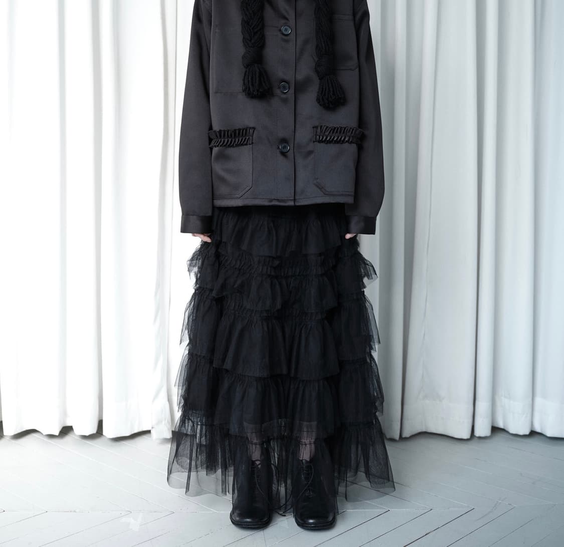 생긴스튜디오 TULLE TIERED LONG SKIRT 팝니다 상품이미지1