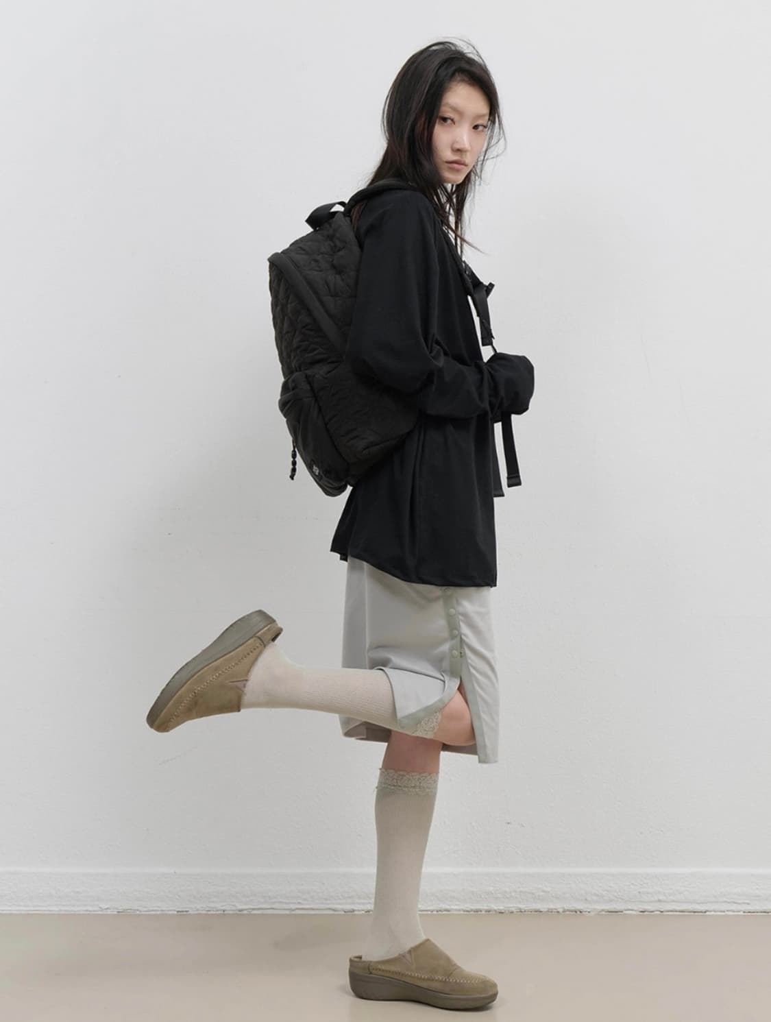 OJOS Button Slit Midi Skirt 오호스 미디 스커트 상품이미지4