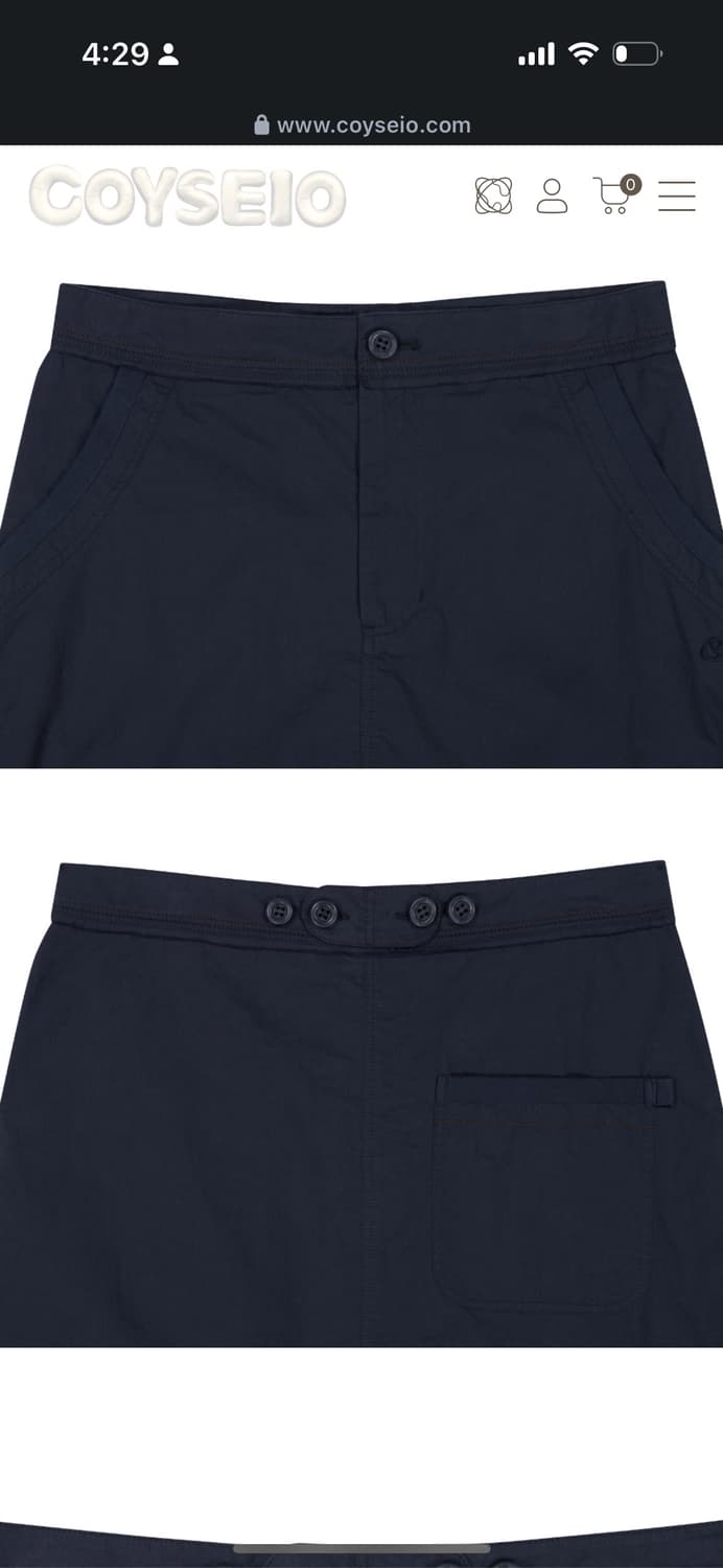 Coyseio RAW EDGE COTTON SKIRT NAVY  상품이미지6