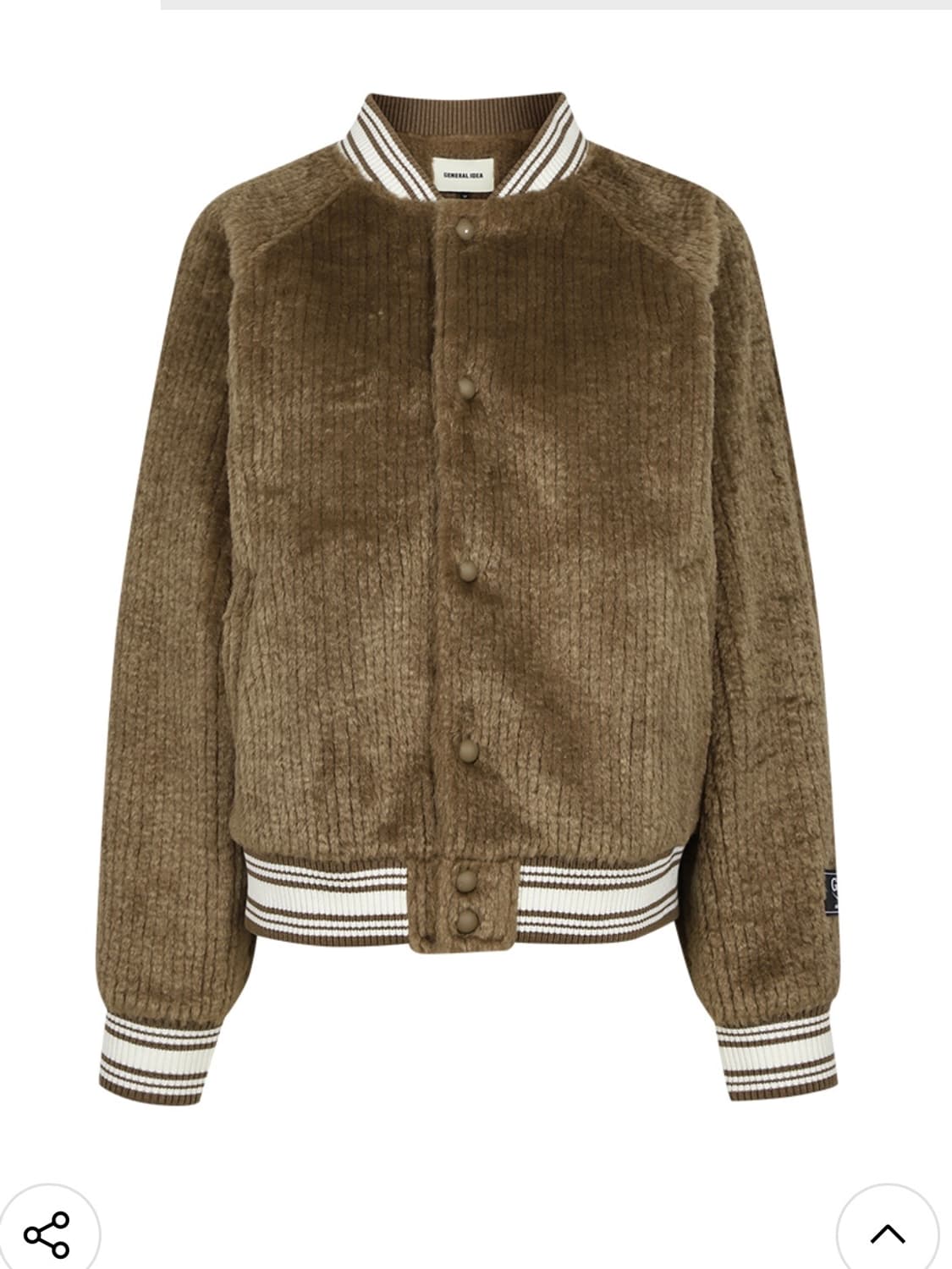 제너럴아이디어 코지 브라운 바시티 퍼 야구 점퍼 자켓 M 새상품 상품이미지6