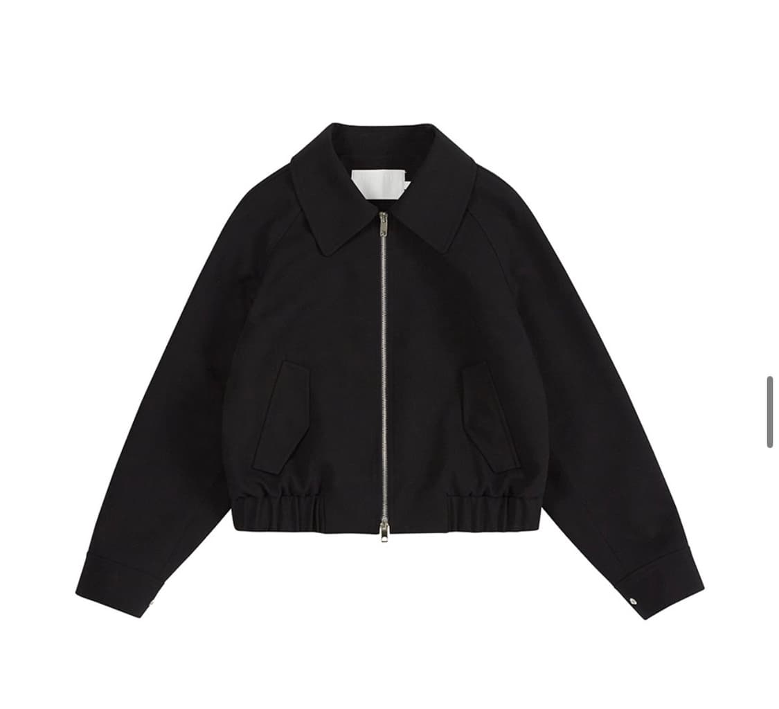 (새상품)(M) 드로우핏 우먼 울 레글런 크롭 블루종 자켓 [BLACK] 상품이미지6