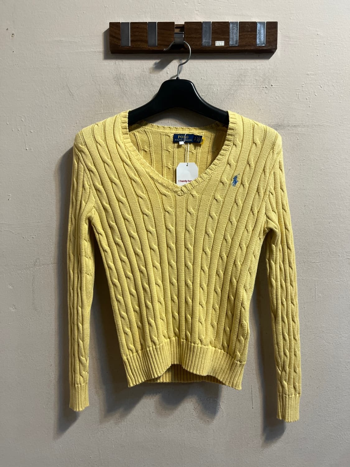 폴로 랄프 로렌 옐로우 케이블 브이넥 스웨터 상품이미지1