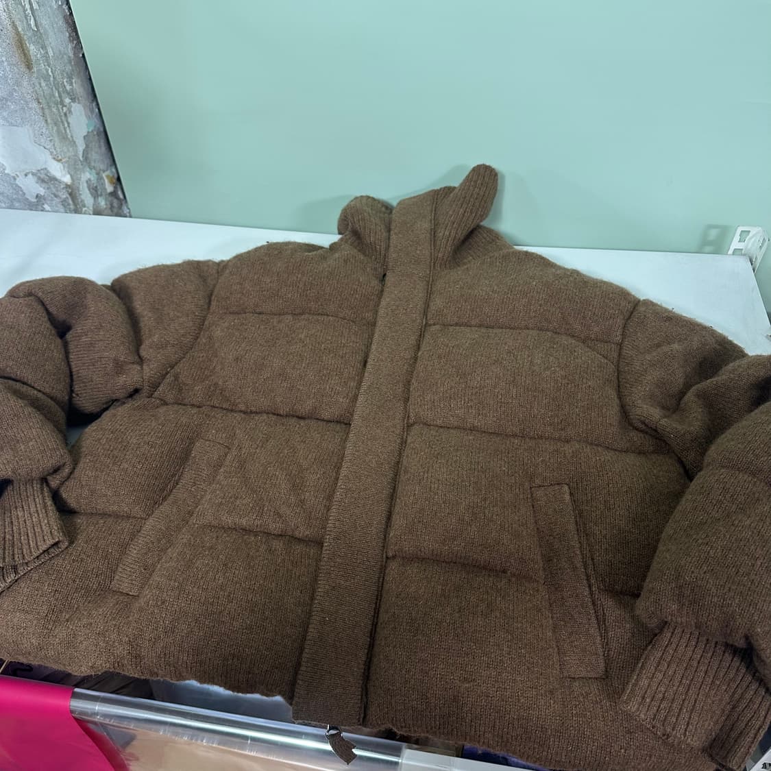 L 우마뭉 브라운 니트패딩 상품이미지2