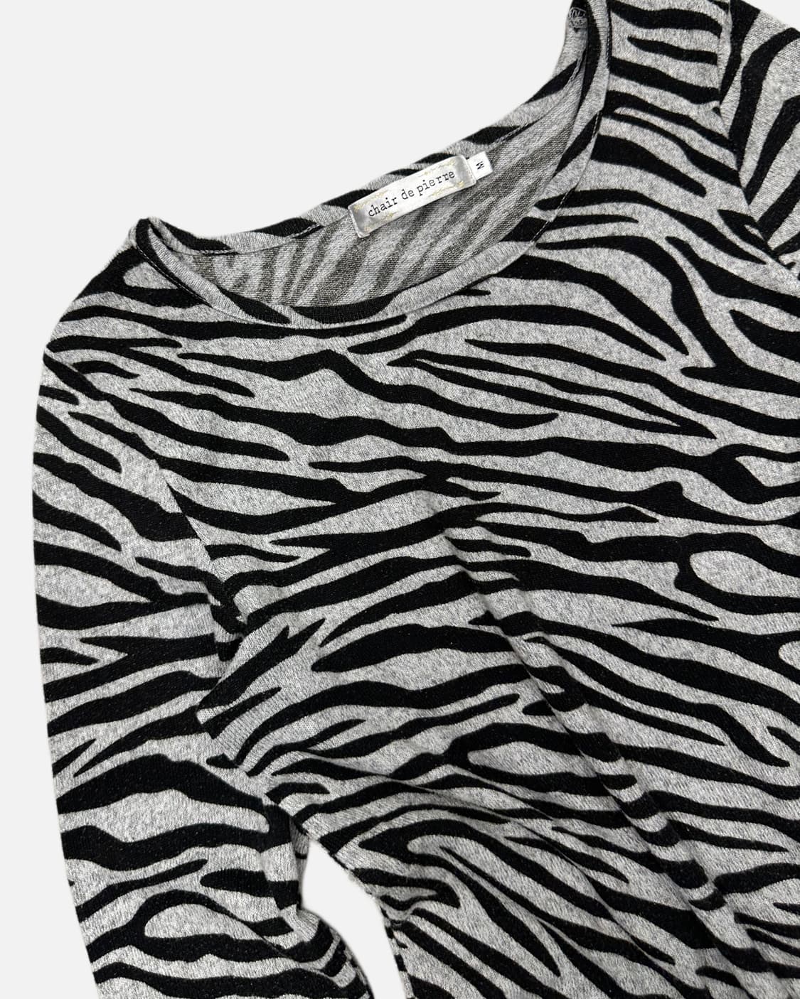 zebra pattern knit t-shirt 상품이미지2