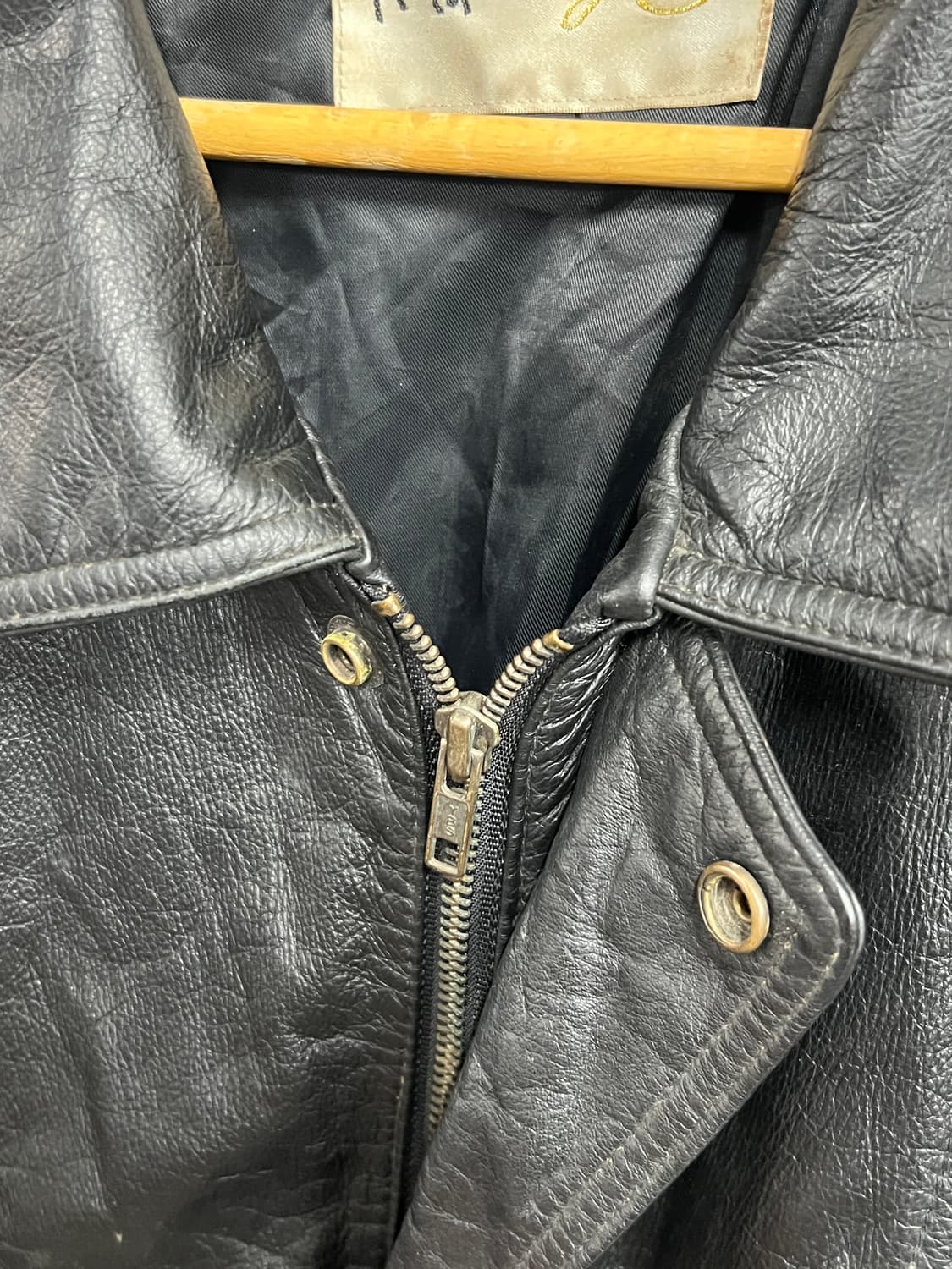 90s' Cow Leather Vintage 빈티지 블루종 소가죽 자켓 상품이미지4