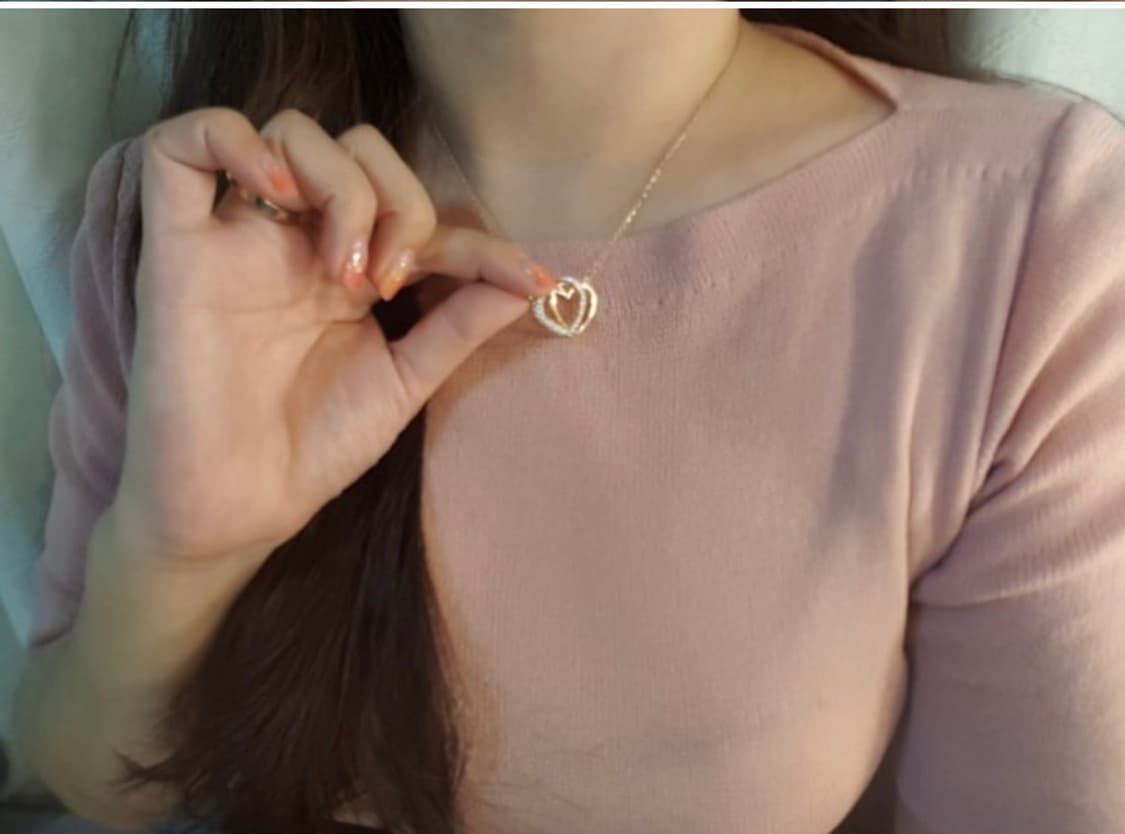 스와로브스키 정품 디어 하트 목걸이 네크리스 골드컬러 크리스탈 더블하트 상품이미지6