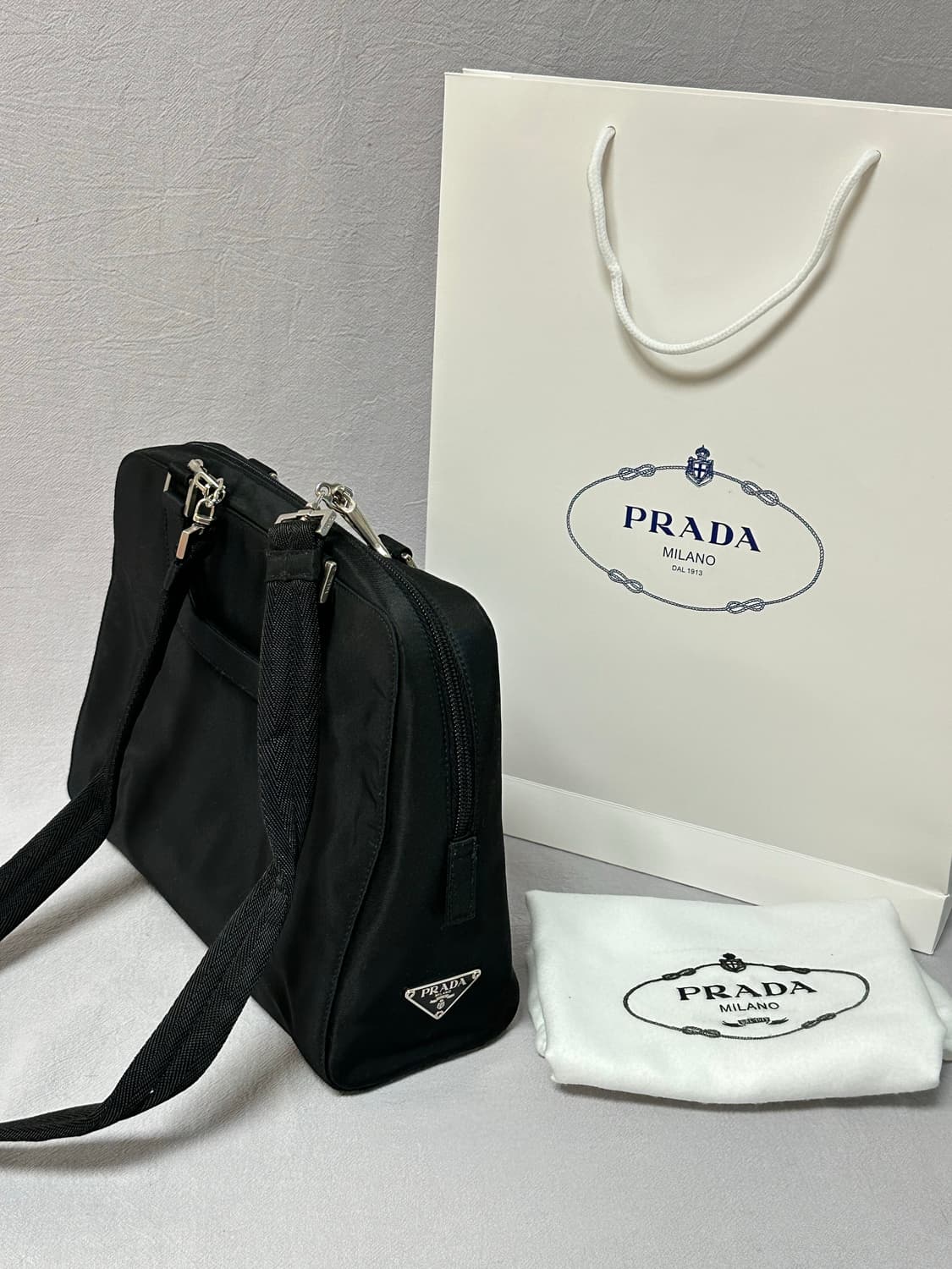 프라다 블랙 나일론 토트백 숄더백 크로스백 상품이미지4