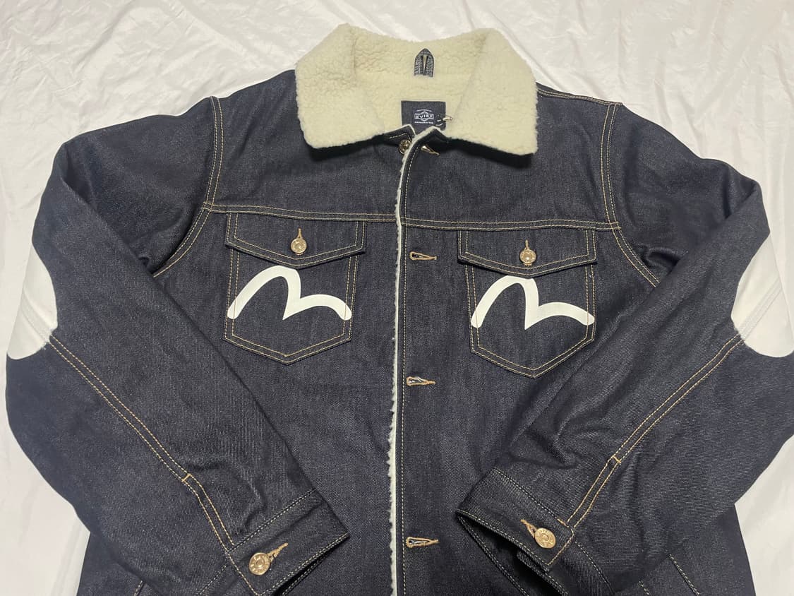 새상품 에비수 빅로고 양털 데님 자켓 상품이미지2