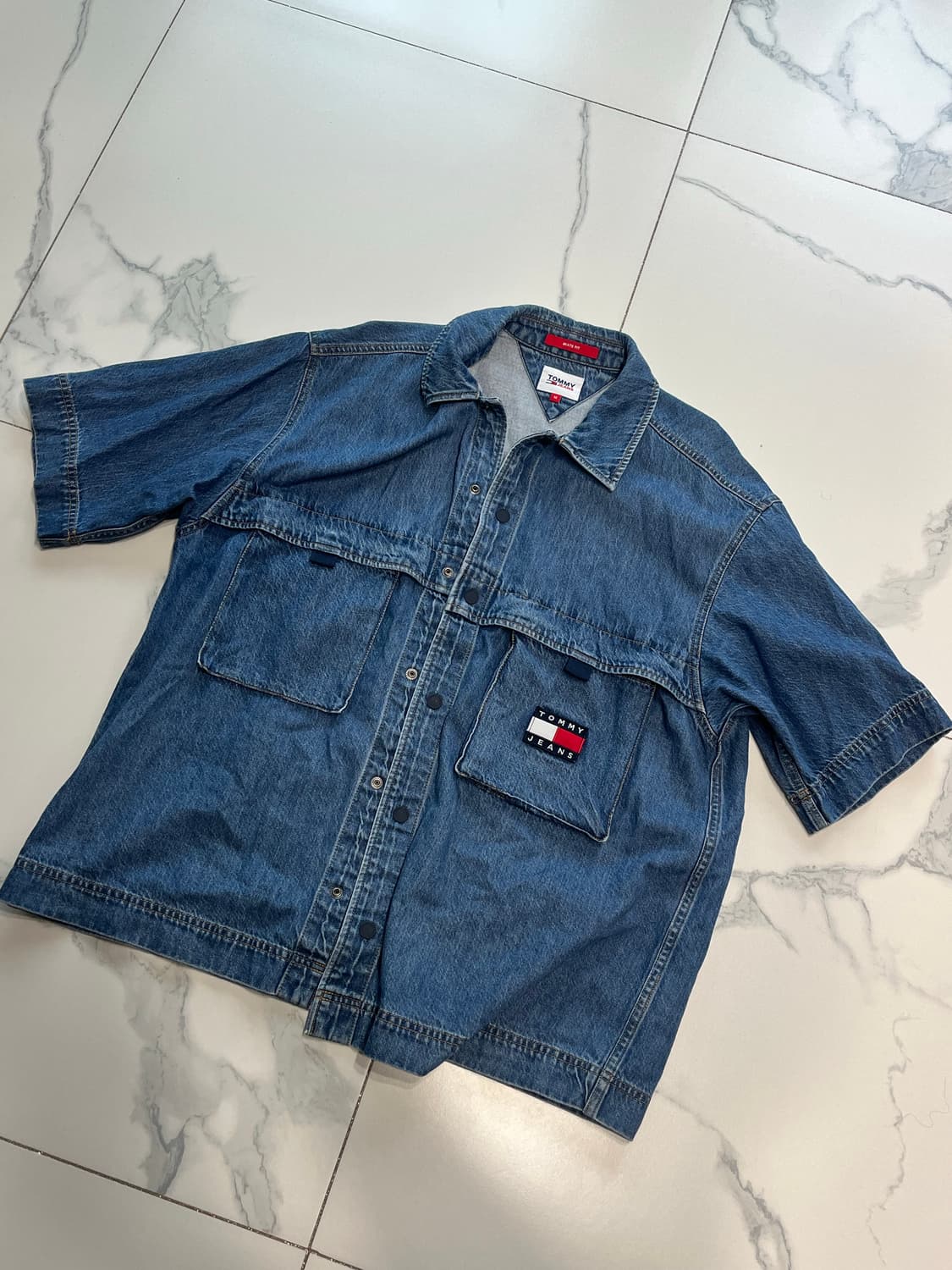 타미진스 데님 반팔 셔츠 상품이미지1