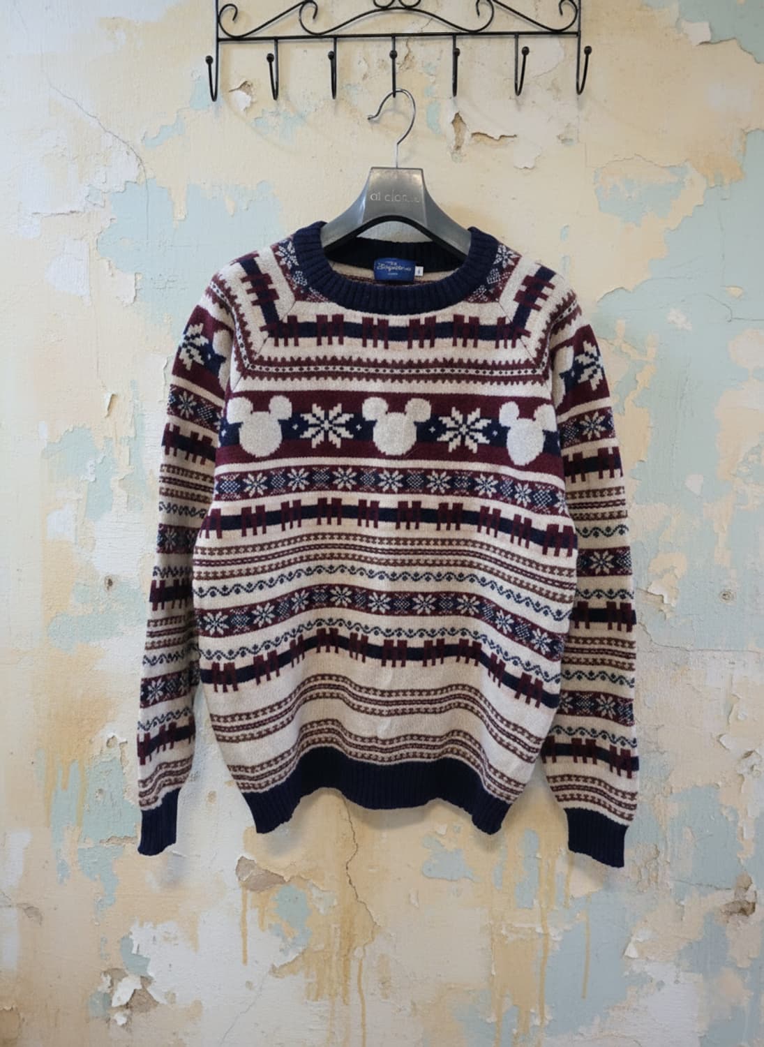 도쿄 디즈니 한정판 미키마우스 패턴 니트 L 상품이미지1