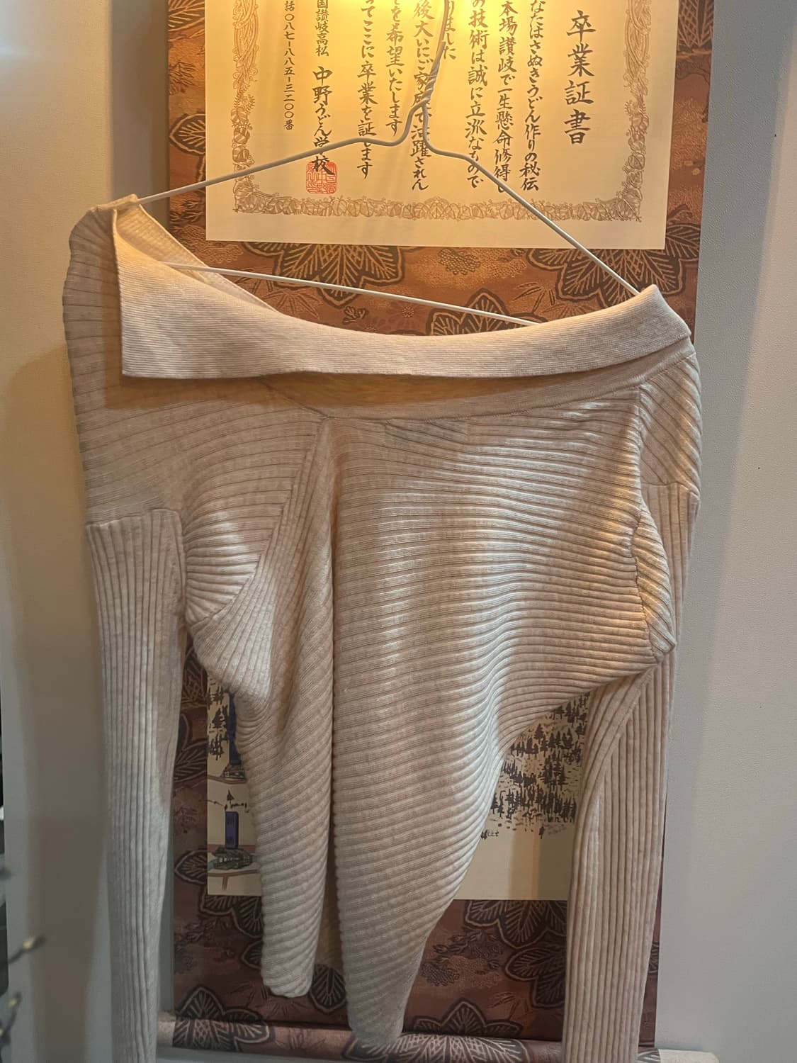 원오프 베이지 골지 니트 상품이미지3