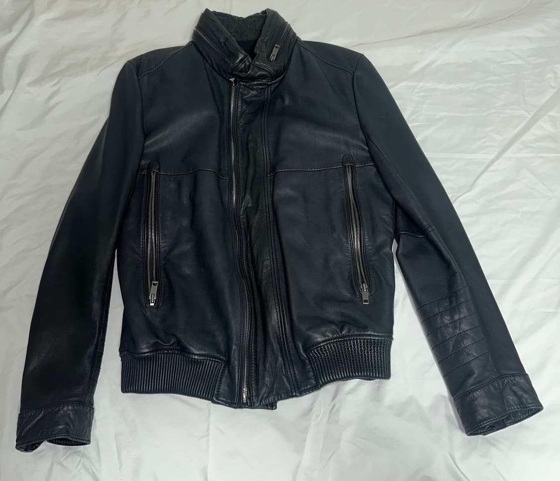 SOLID HOMME 솔리드 옴므 2중 지퍼 레이어드 양가죽 레더 자켓 상품이미지1