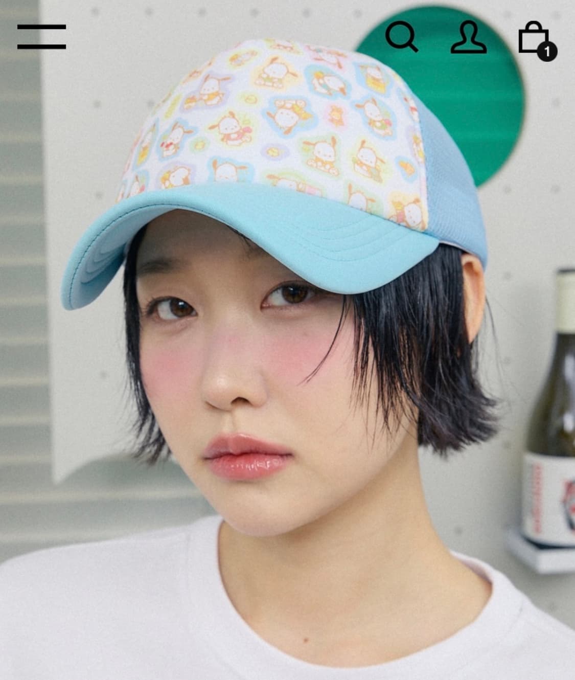 와이케이 포챠코 하늘색 캡모자 상품이미지3