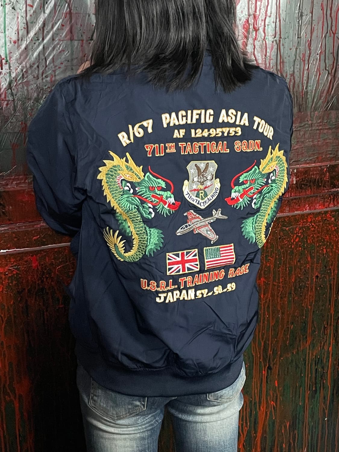 일본 빈티지 KILL CITY 리버시블 스카잔 마원 ma-1 자켓 M 상품이미지2