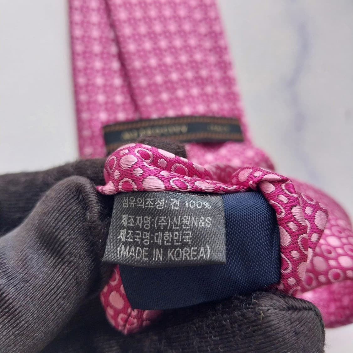 메트로시티 실크 핑크 도트 패턴 넥타이 8cm S~A+등급 K2924
 상품이미지8