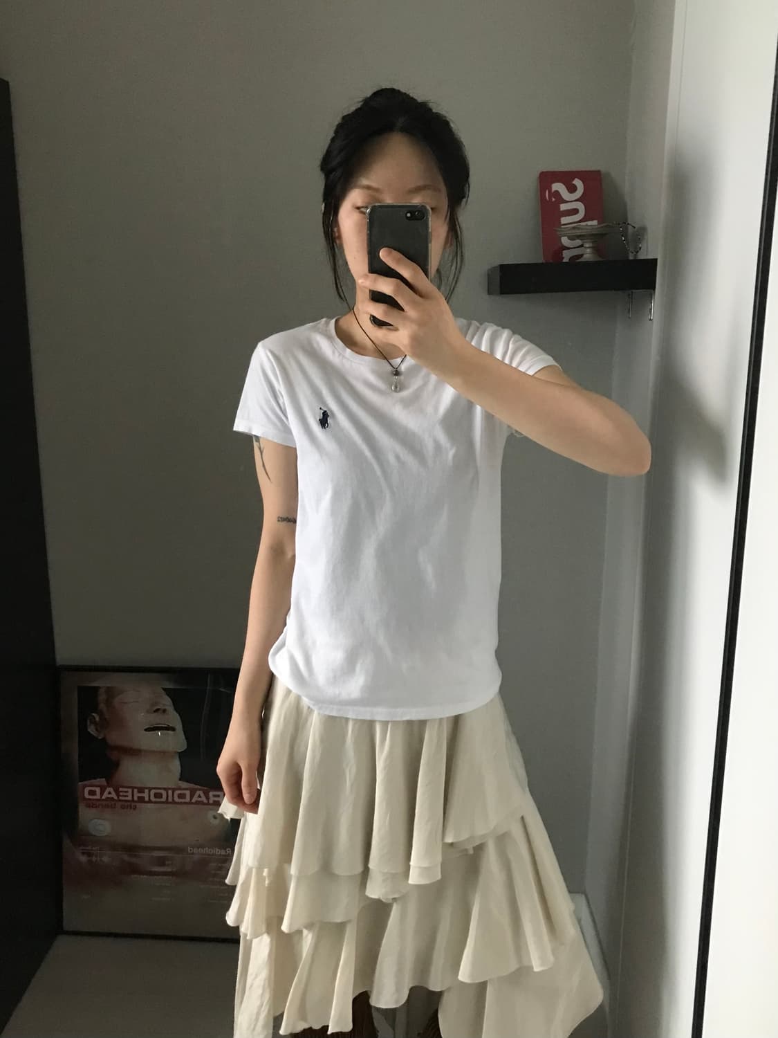 폴로 랄프로렌 포니로고 QR코드택 화이트 반팔티 상품이미지3