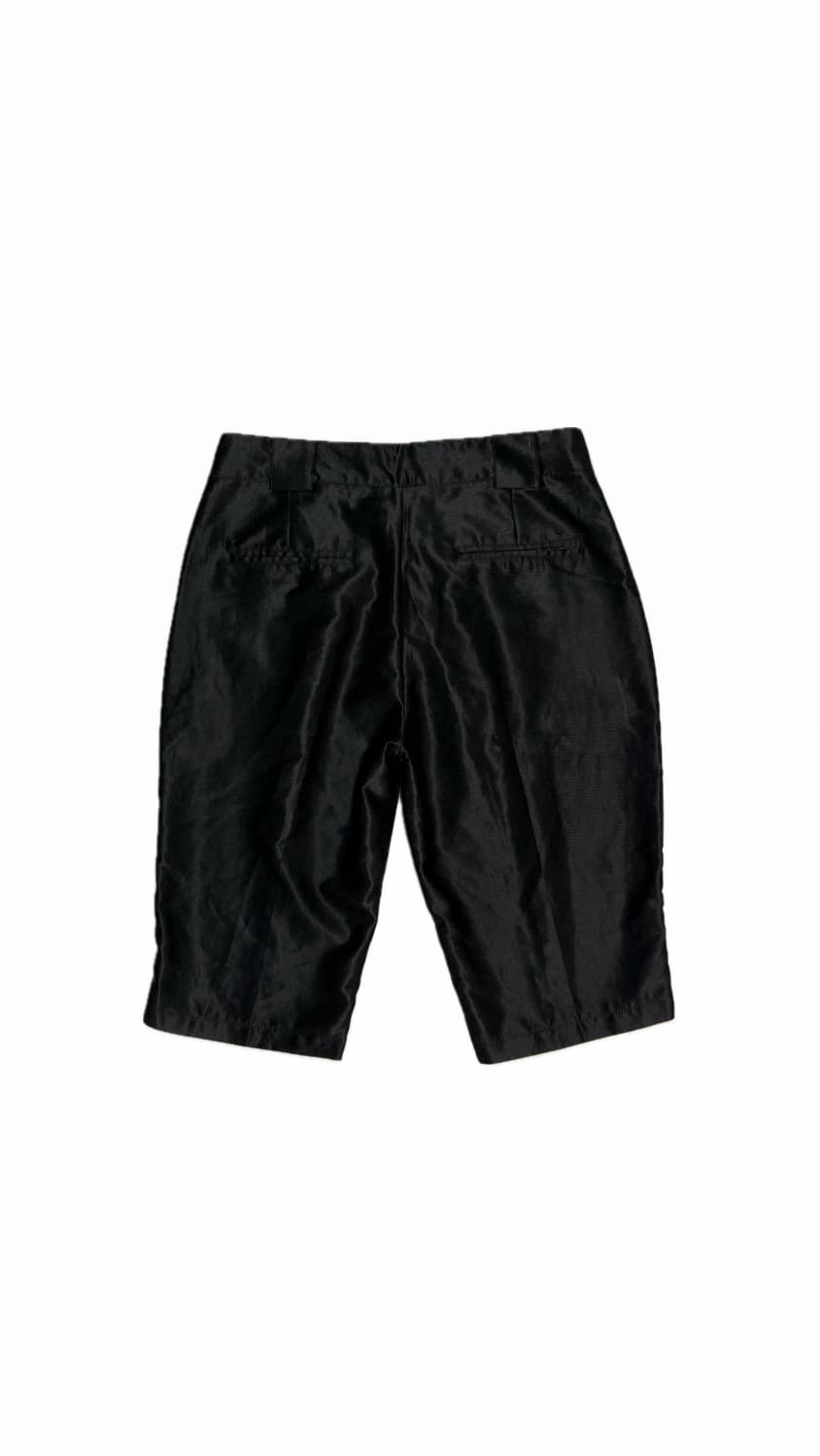 블랙 핀턱 새틴 카프리 팬츠 상품이미지2