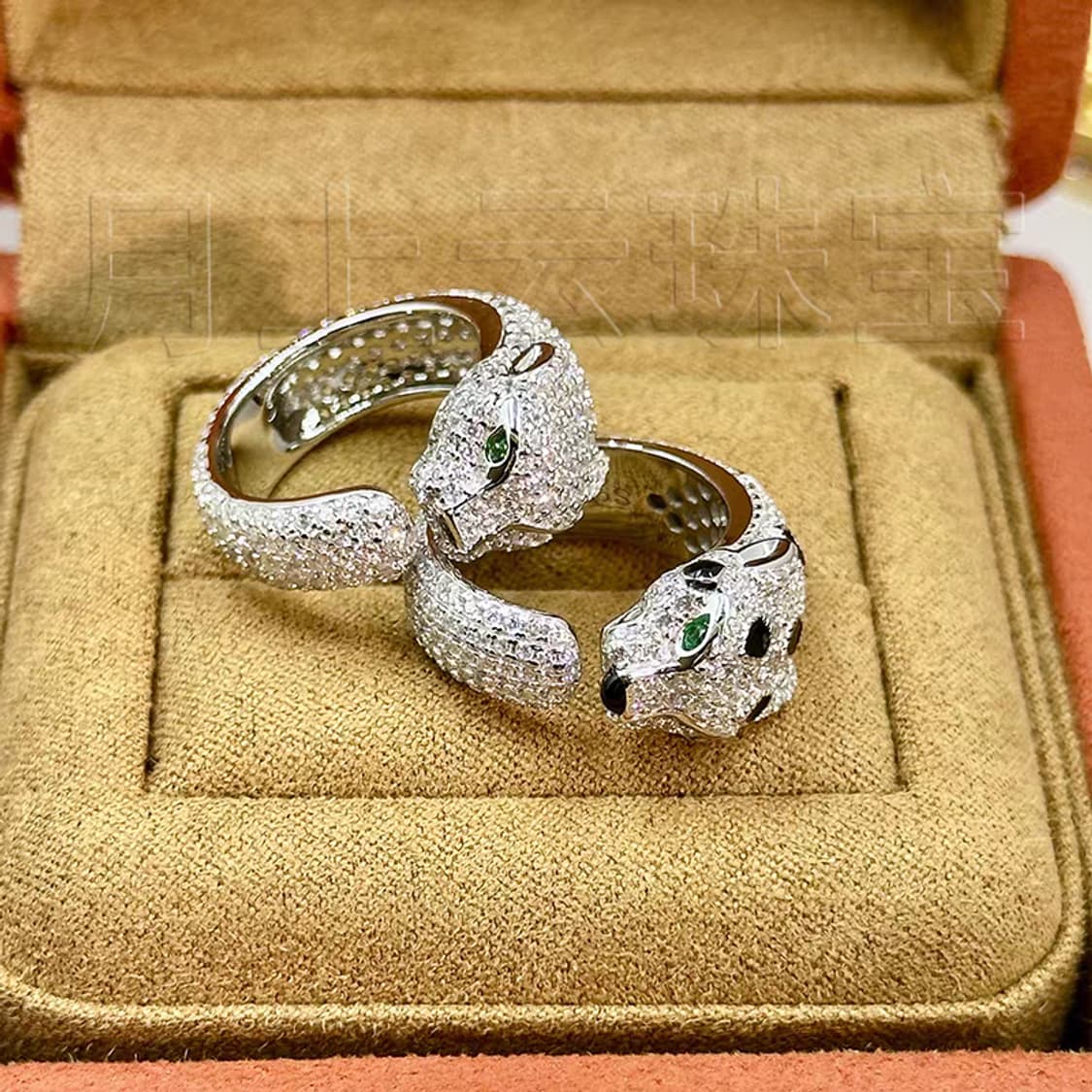 Oceanora 레오파드 925실버 그린아이 풀지르콘 럭셔리 링 상품이미지1