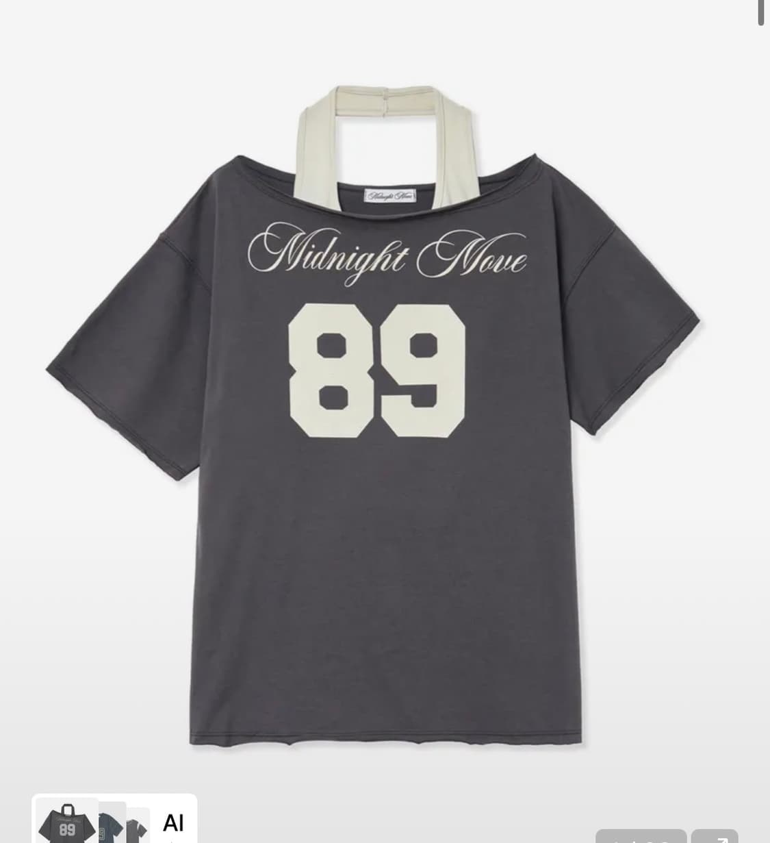 미드나잇 무브 set 89 t (dark grey) 원숄더 반팔 티 상품이미지1